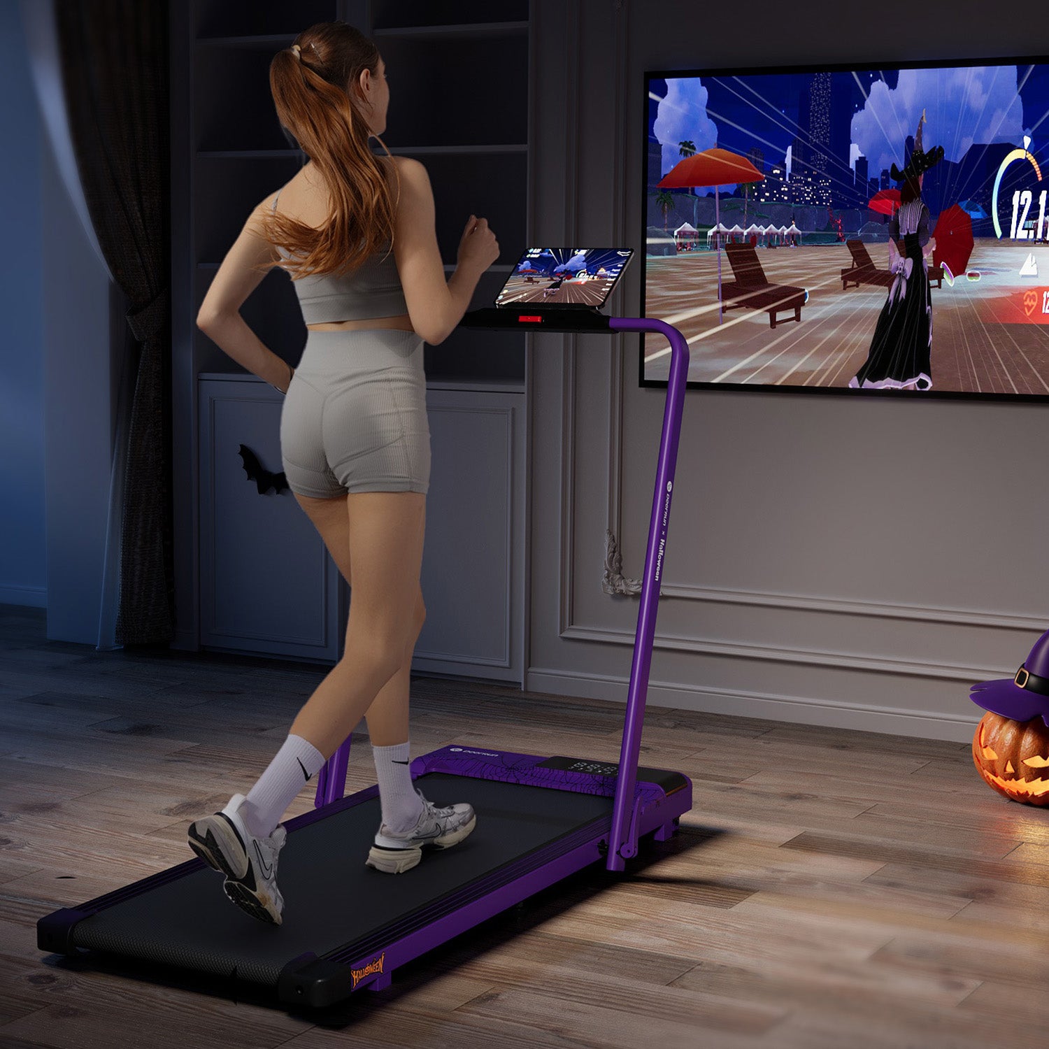 2025 Halloween Limited Edition Smart Foldable Treadmill Purple Cobweb | The Perfect Gift for Family Health