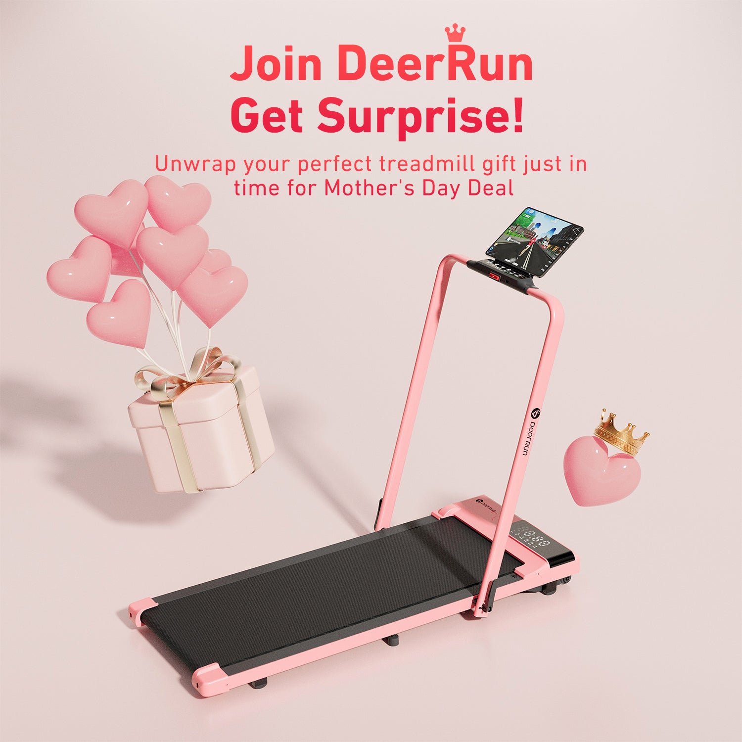 DeerRun & Mother's Day Smart 2 in 1 Folding Treadmill - Special Gift Limited Edition