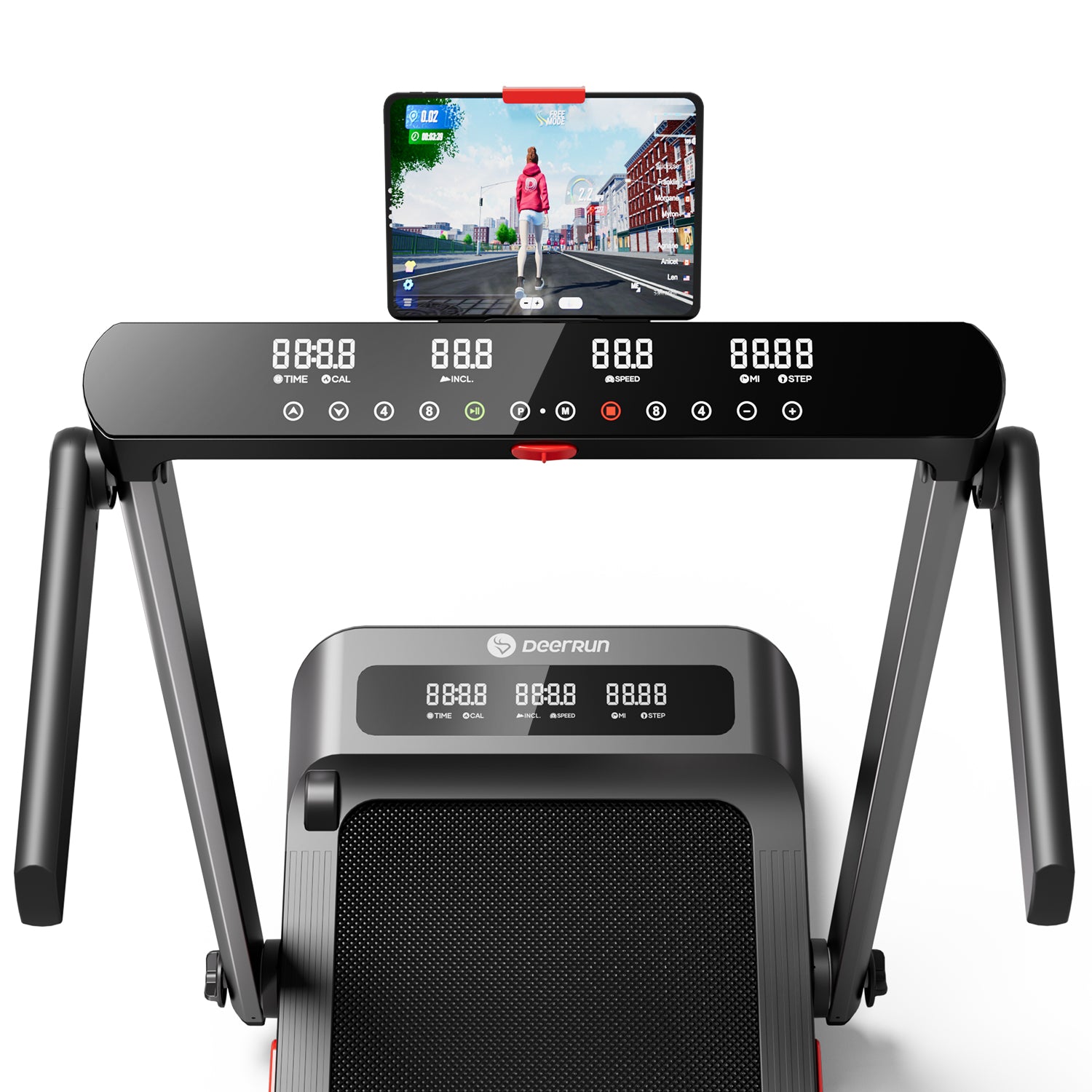 DeerRun Z10 Pro 12% Auto Incline Smart 2 in 1 Foldable Treadmill with Remote Control - Black