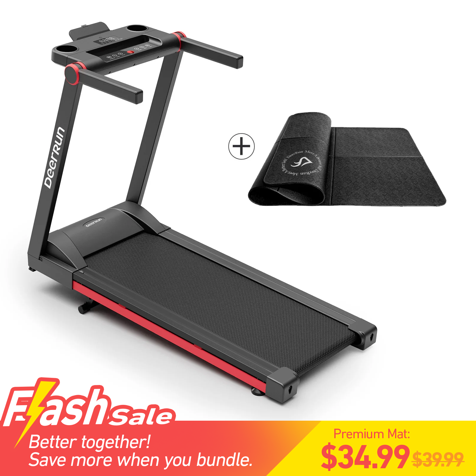 DeerRun A1 Pro Move+  6% Incline Foldable Treadmill——2025 Upgraded Chip & NFC Support | 350Lbs, 10mph