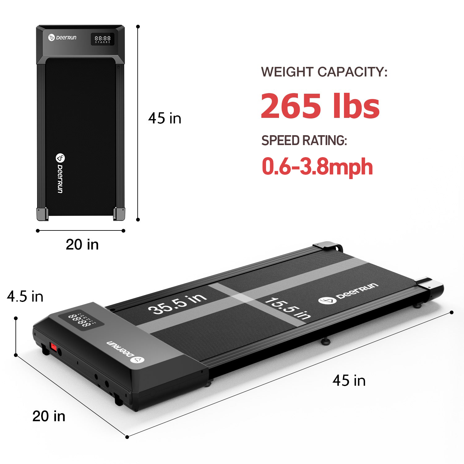 DeerRun Q1 Urban Under-Desk Treadmill with Remote Control