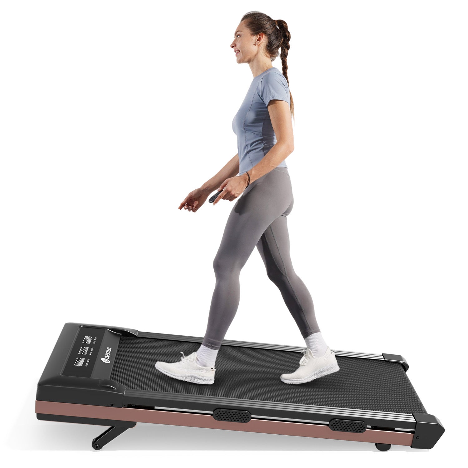 DeerRun Z10 12% Auto Incline Smart Walking Pad Treadmill with remote control-Rose Gold