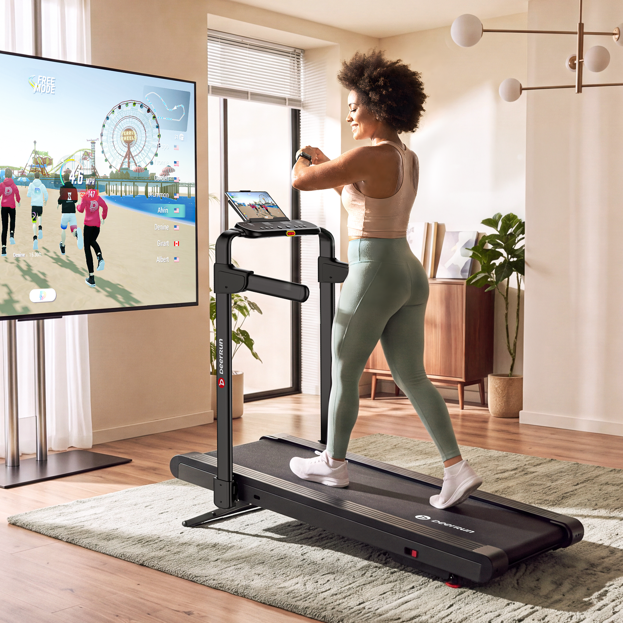 DeerRun Flex Rise 1 Walk-to-Run 15% Auto Incline Foldable Treadmill