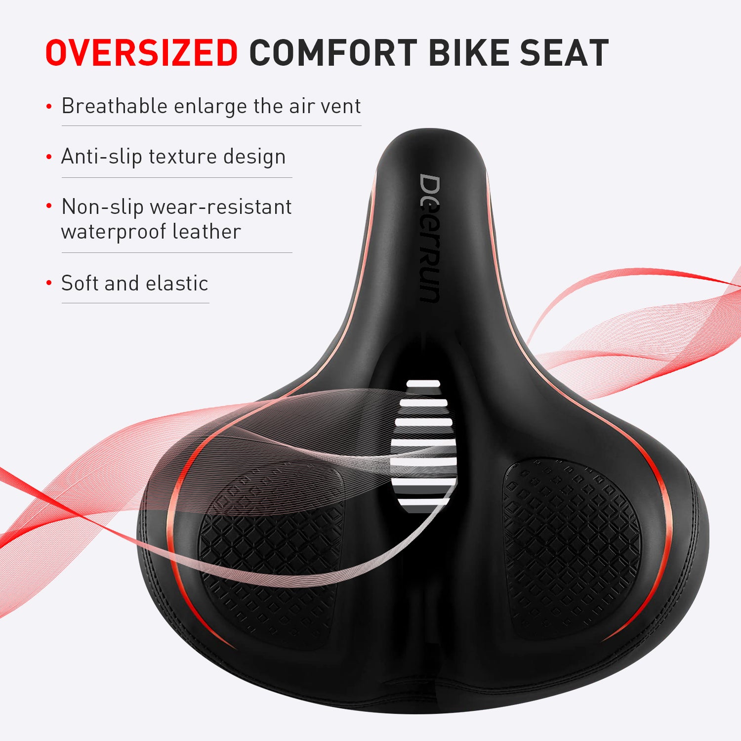 DeerRun® Oversized Bike Seat for DeerRun Indoor Cycling Bike, Ergonomic Design Comfort Seat Cushion