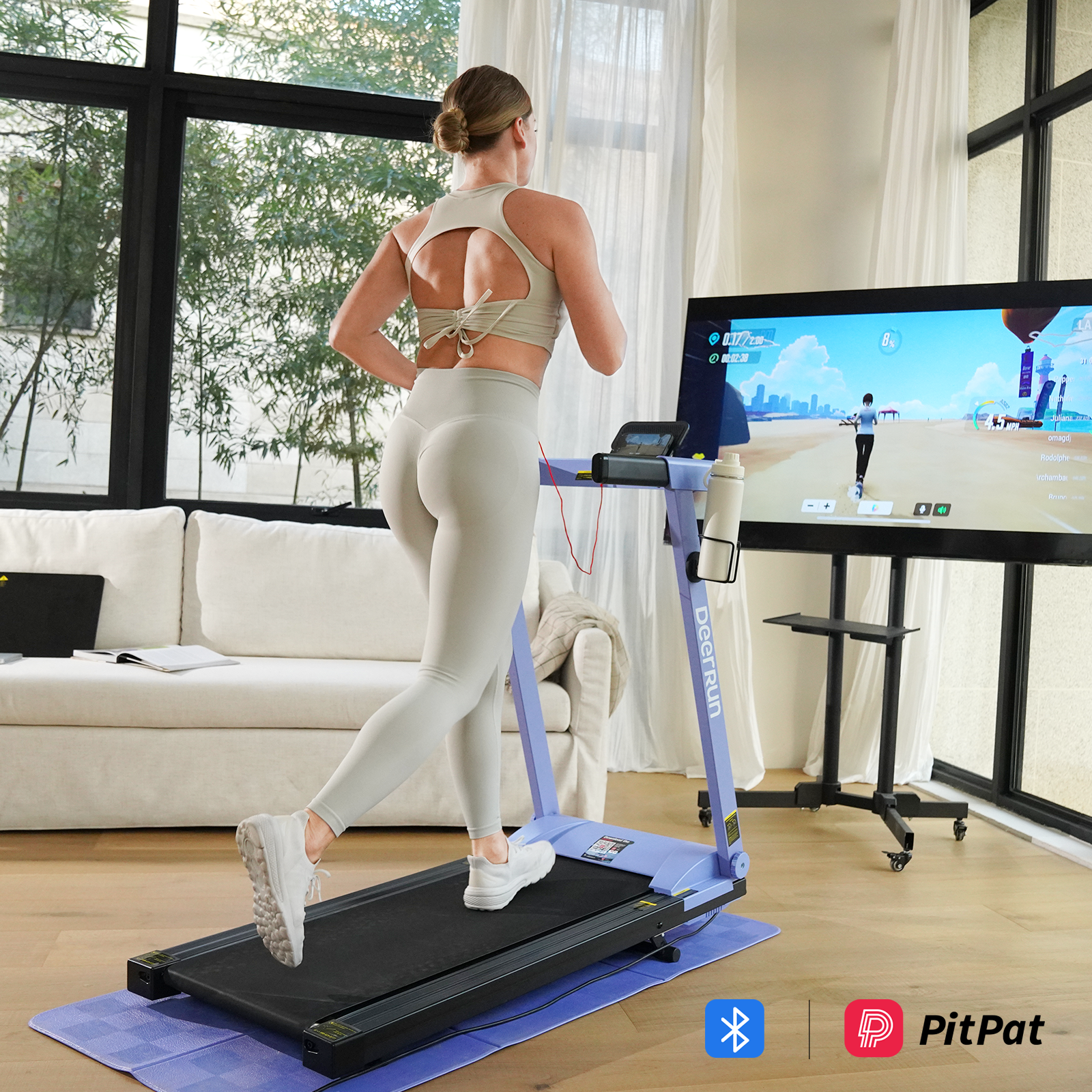 DeerRun A1 Folding Smart Treadmill with  6% Incline - Support Bluetooth & Remote Wireless Control