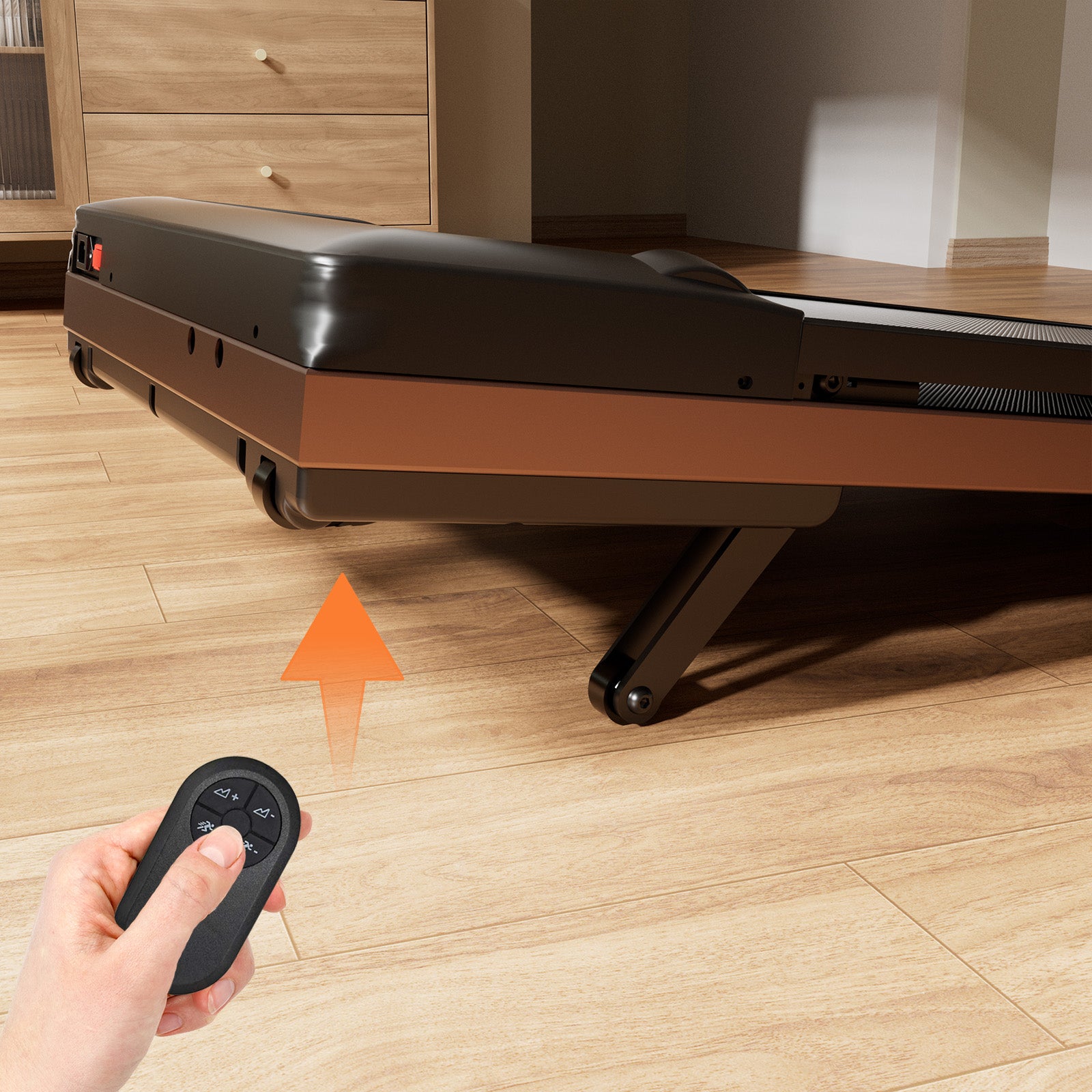 DeerRun Z10 12% Auto Incline Smart Walking Pad Treadmill with remote control-Rose Gold