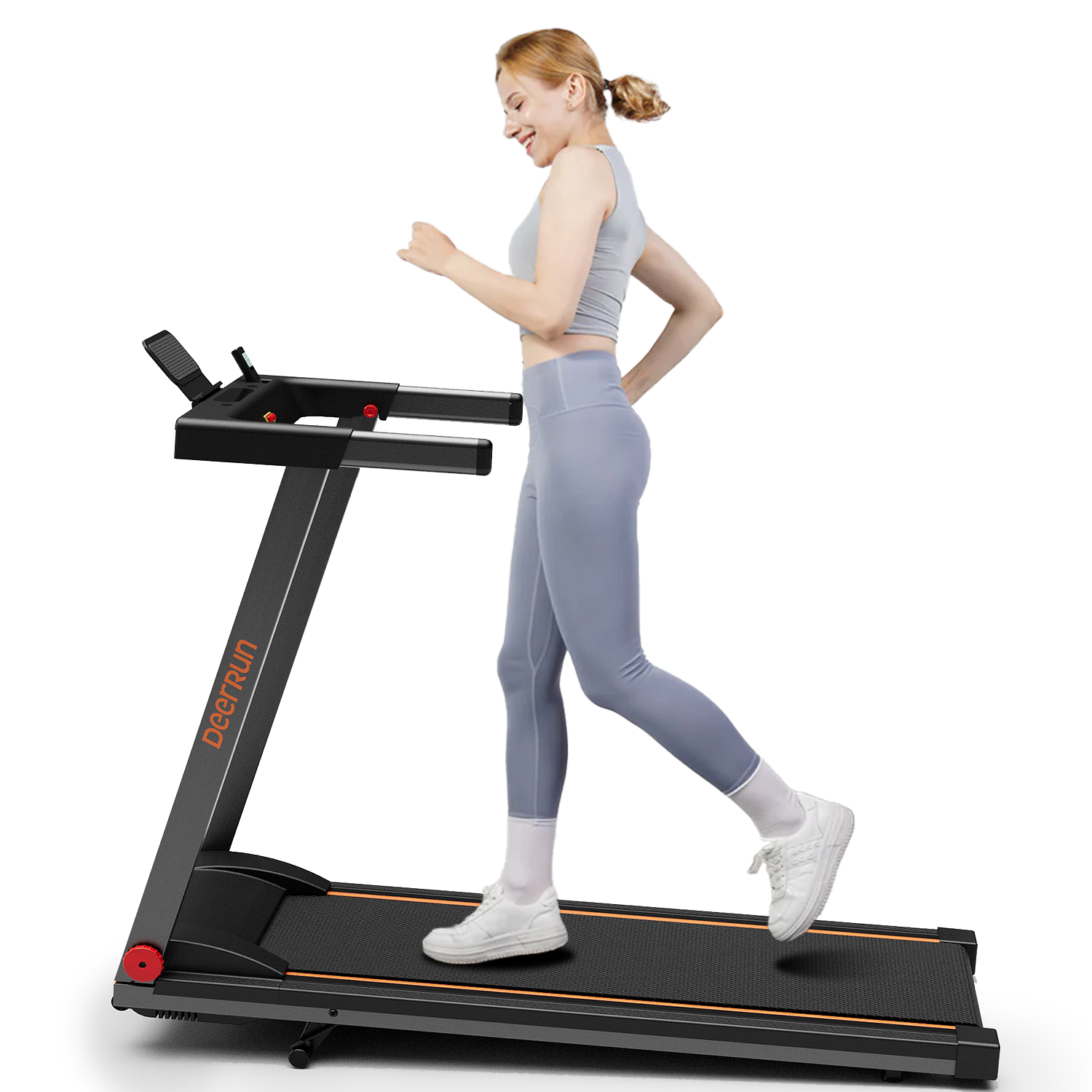 DeerRun A1 Folding Smart Treadmill with  6% Incline Black - Support Bluetooth & Remote Wireless Control