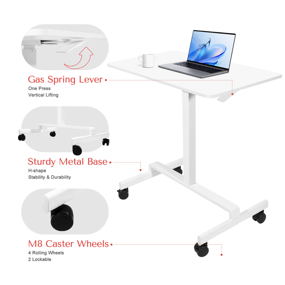 DeerRun® Adjustable Standing Desk - 31.5''L *18.9''W Large Rolling Lap