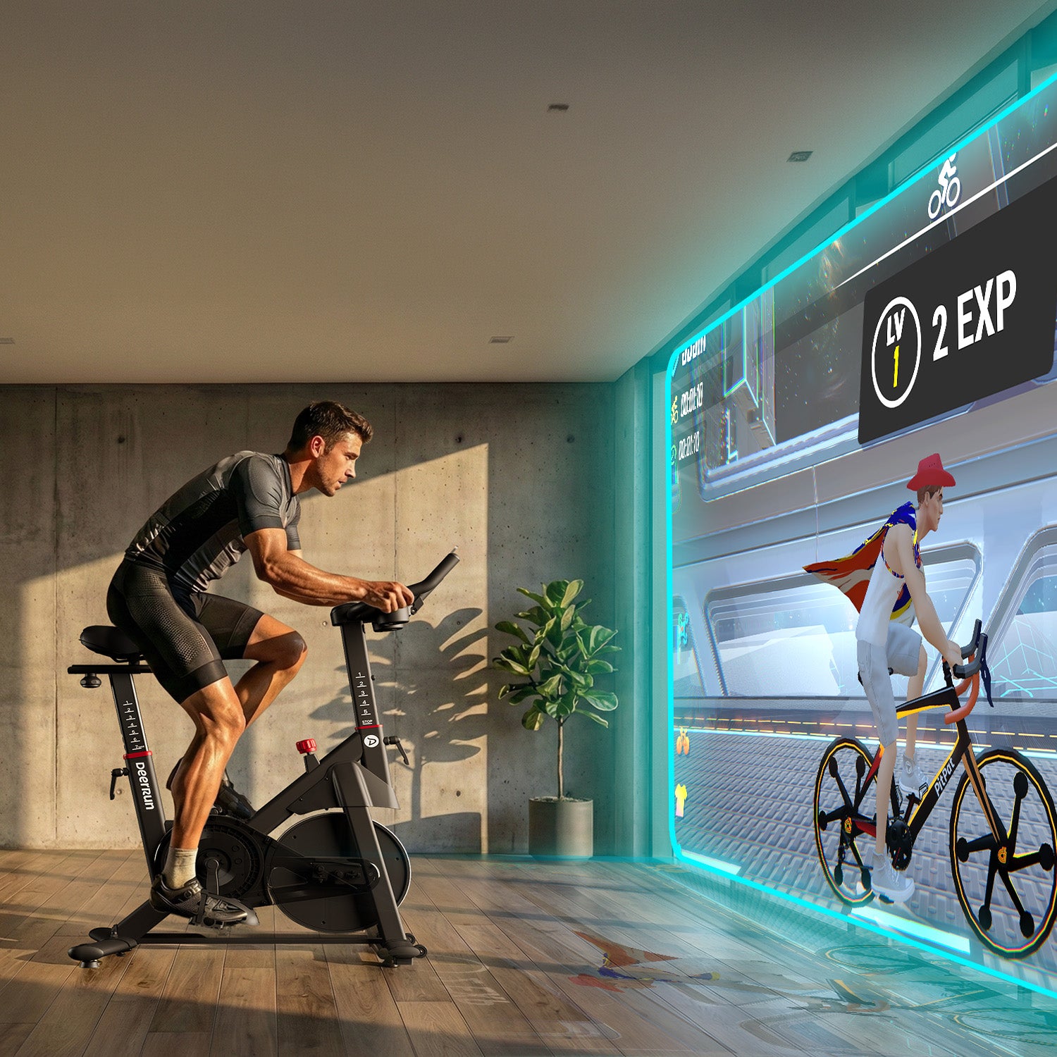 DeerRun S500 PM 25-level Magnetic Resistance Indoor Smart Bike with One-Way Bearing System