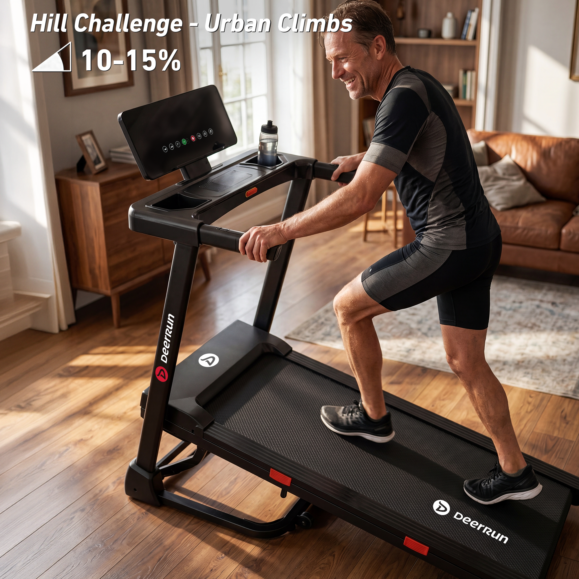 DeerRun Apex Base 1 Stronger Cardio 15% Auto Incline Treadmill