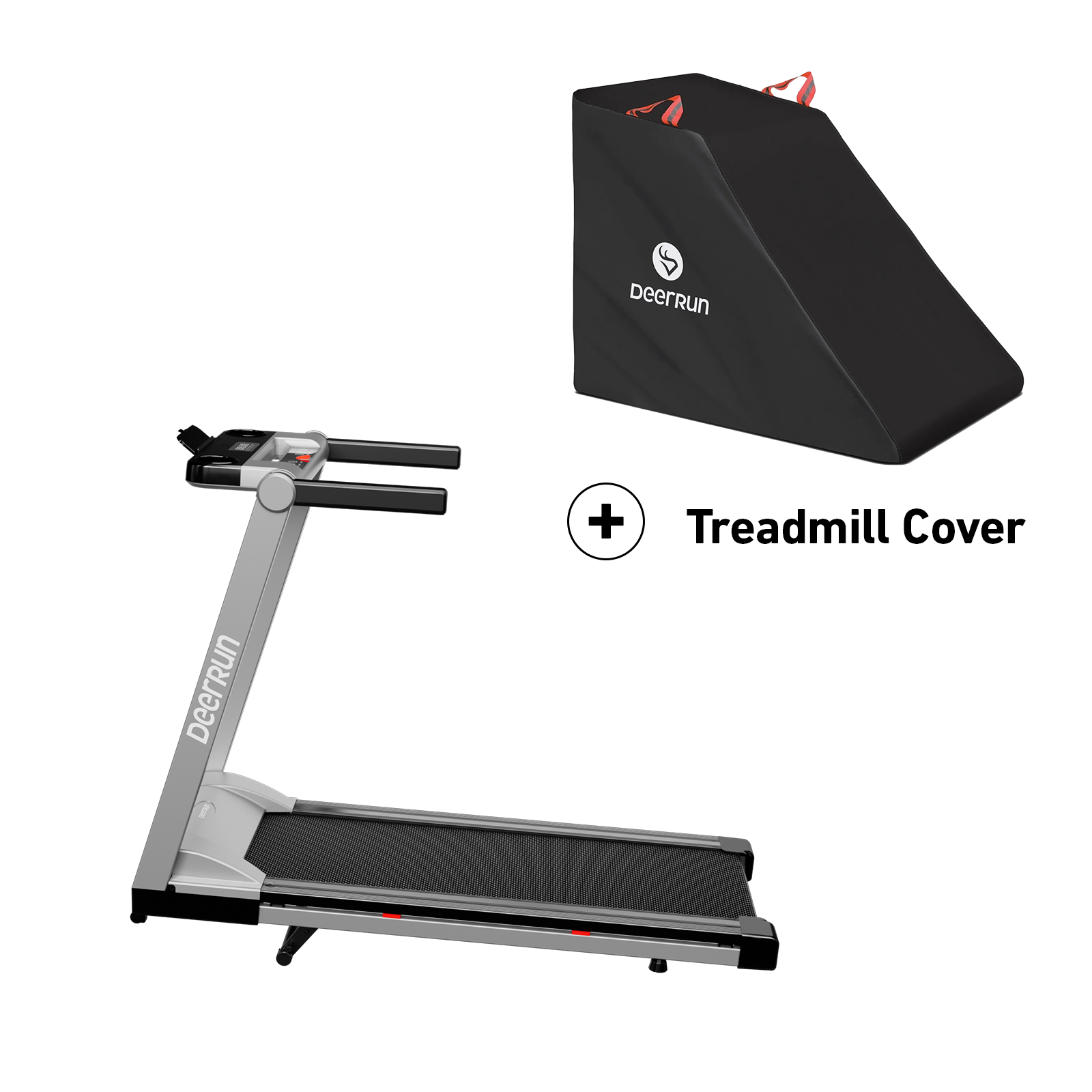 DeerRun A1 Pro Move+  6% Incline Foldable Treadmill——2025 Upgraded Chip & NFC Support | 350Lbs, 10mph Silver