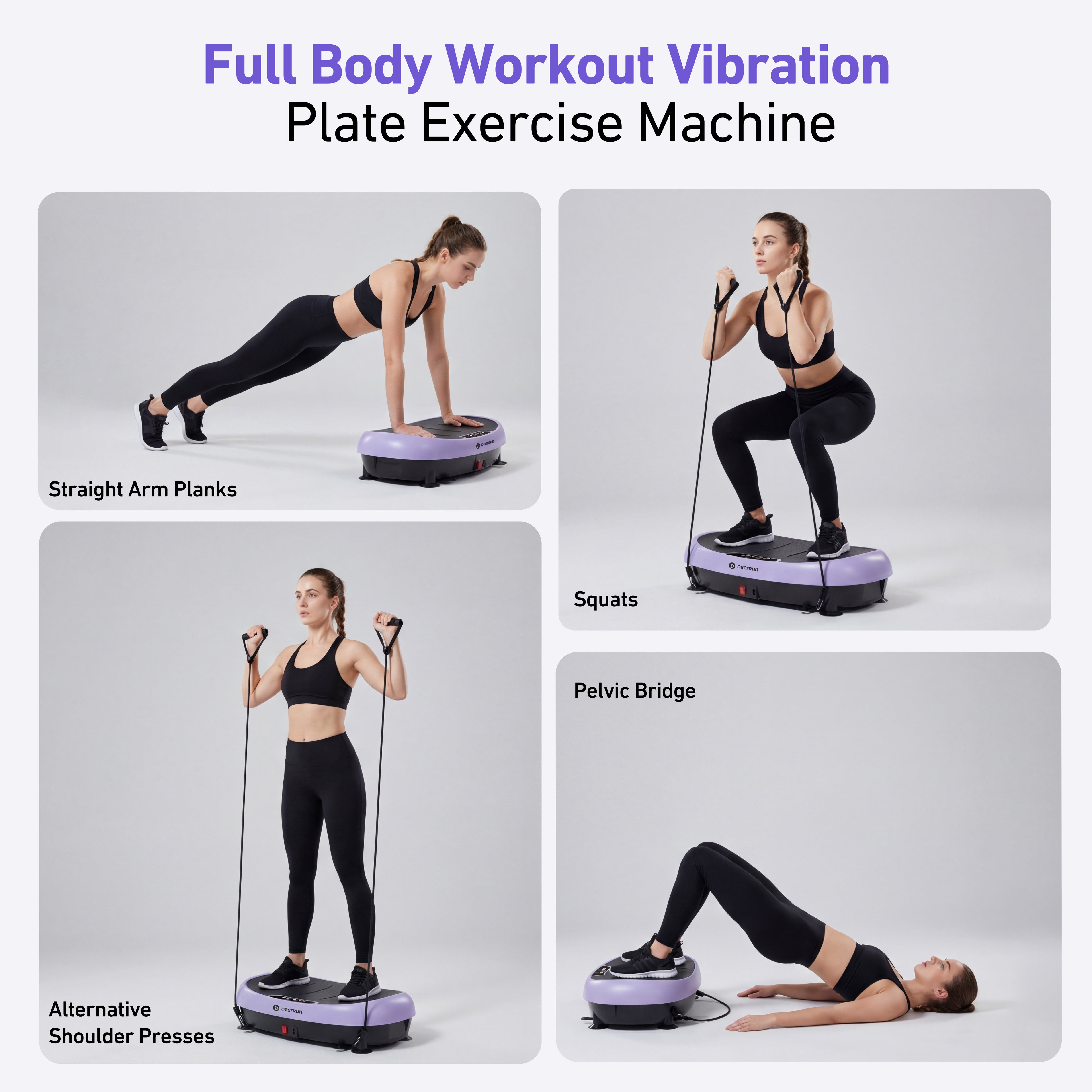 DeerRun® High-Power Full‑Body Vibration Plate Workout, 440lbs