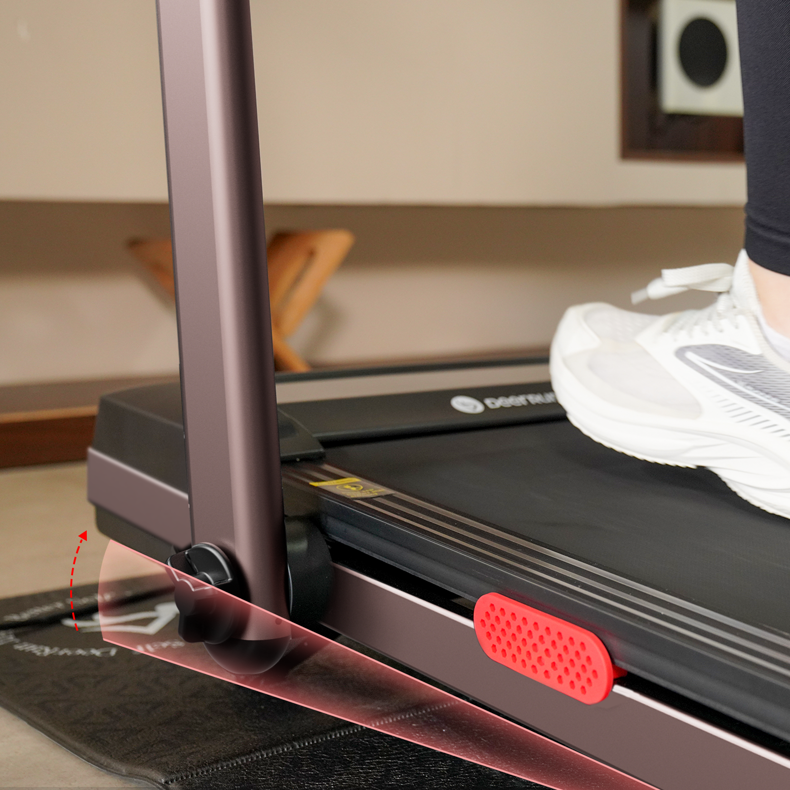 DeerRun Z10 Pro Muse Type 2 in 1 Foldable Treadmill with Remote Control, 12% Auto Incline, Rose Gold
