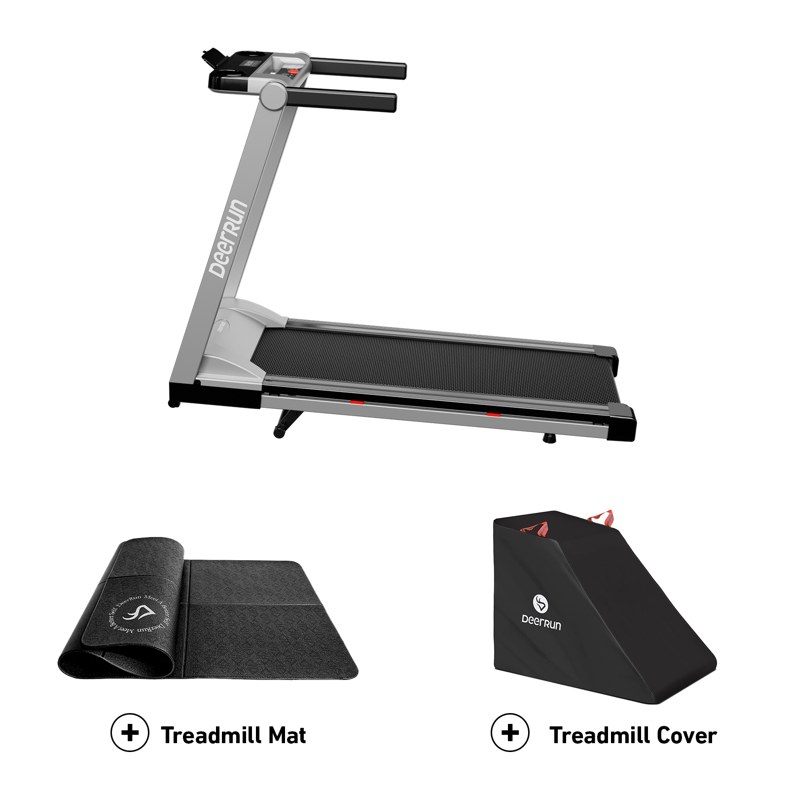 DeerRun A1 Pro Move+  6% Incline Foldable Treadmill——2025 Upgraded Chip & NFC Support | 350Lbs, 10mph Silver