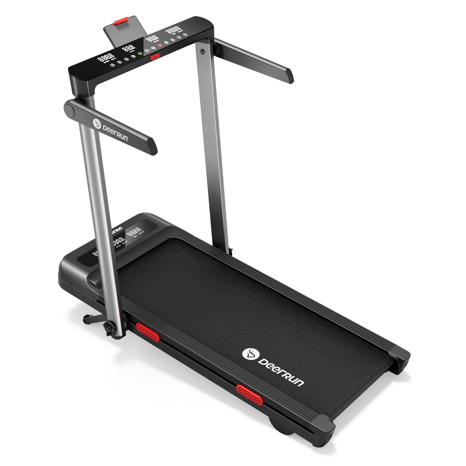 DeerRun Z10 Pro Smart 2 in 1 Foldable Treadmill with Remote Control, 12% Auto Incline - Black