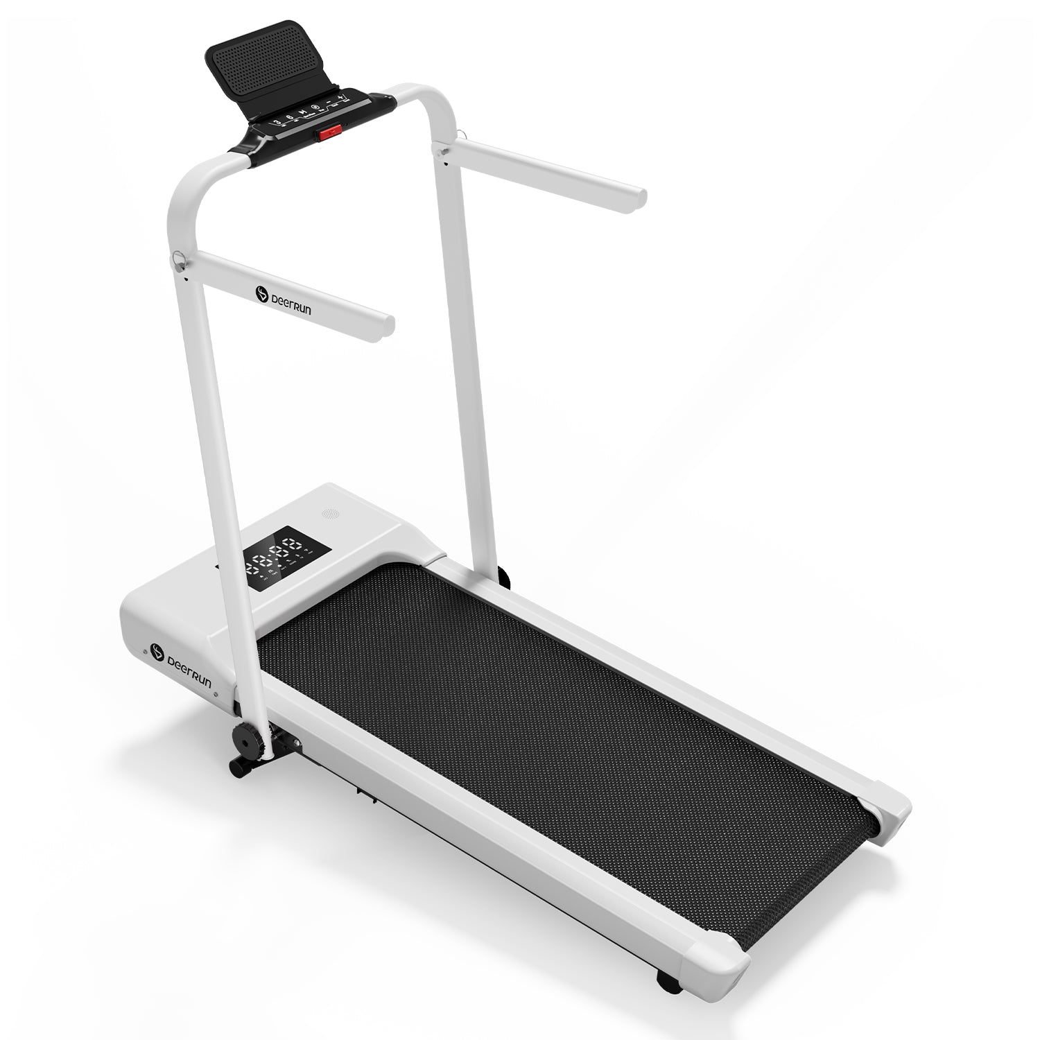 DeerRun A5 Mini 5.4% Incline Smart 2 in 1 Folding Treadmill with Handrail, 300 Lbs, 0.6-7.5 MPH