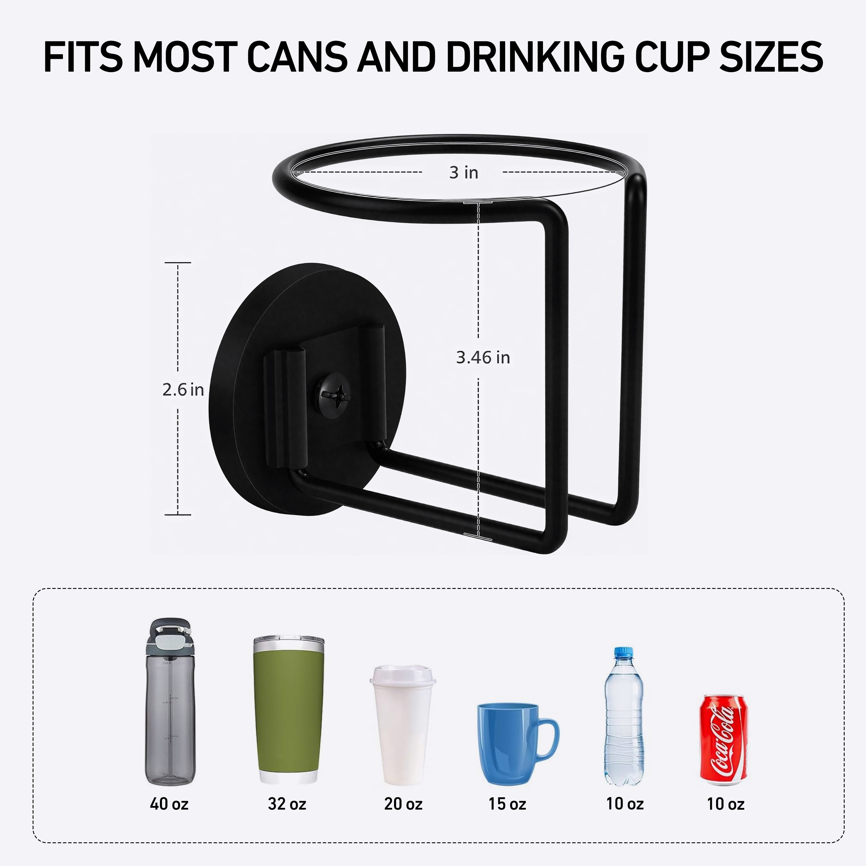 DeerRun® Magnetic Cup Holder, Keeps water bottle within reach while yo