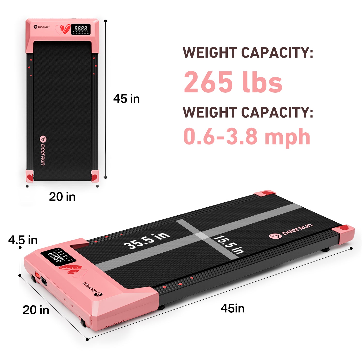 DeerRun & Valentine's Day Smart Under Desk Walkingpad Treadmill - Heart Beats Model Limited Edition