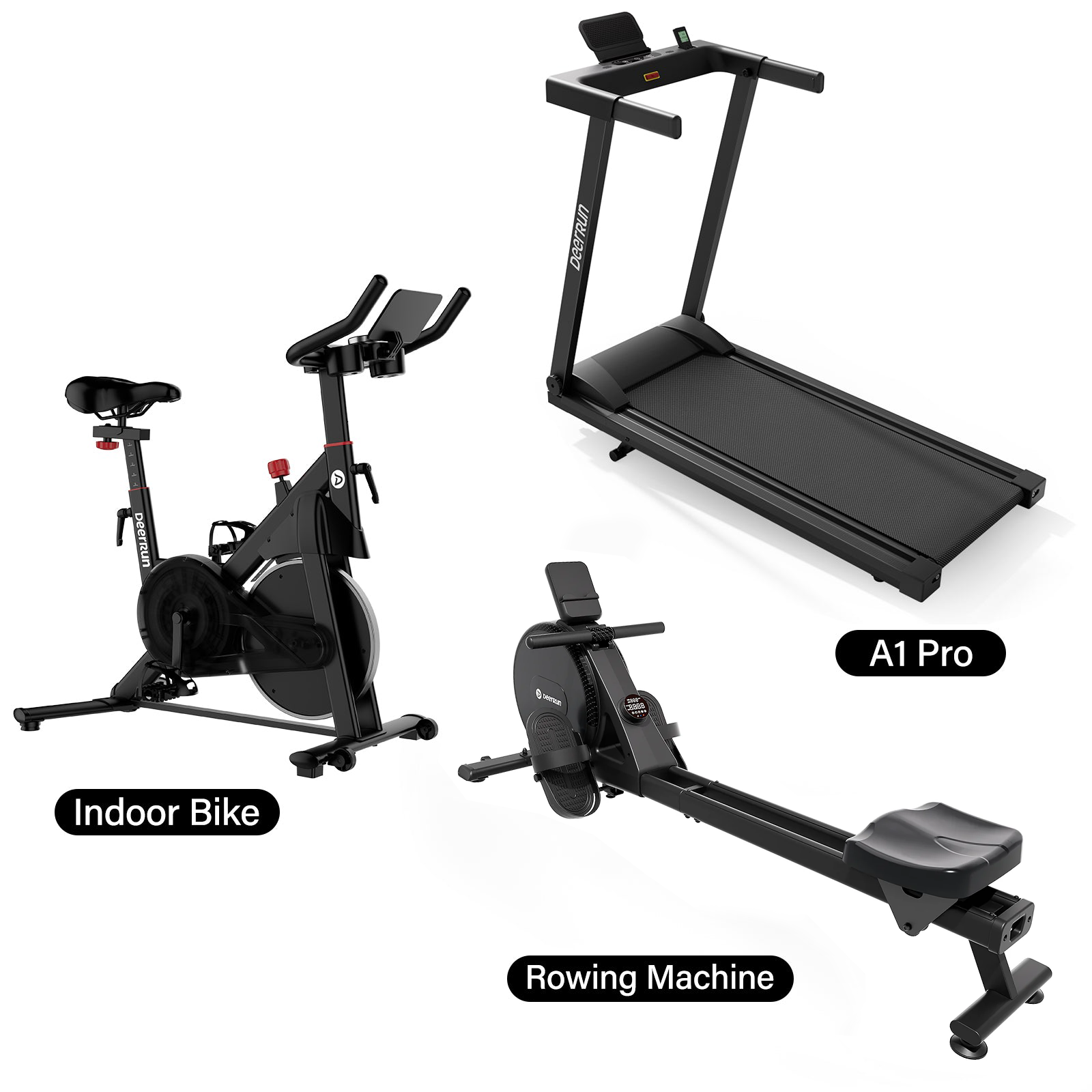 Treadmill + Bike + Rowing Machine Home Gym Bundle