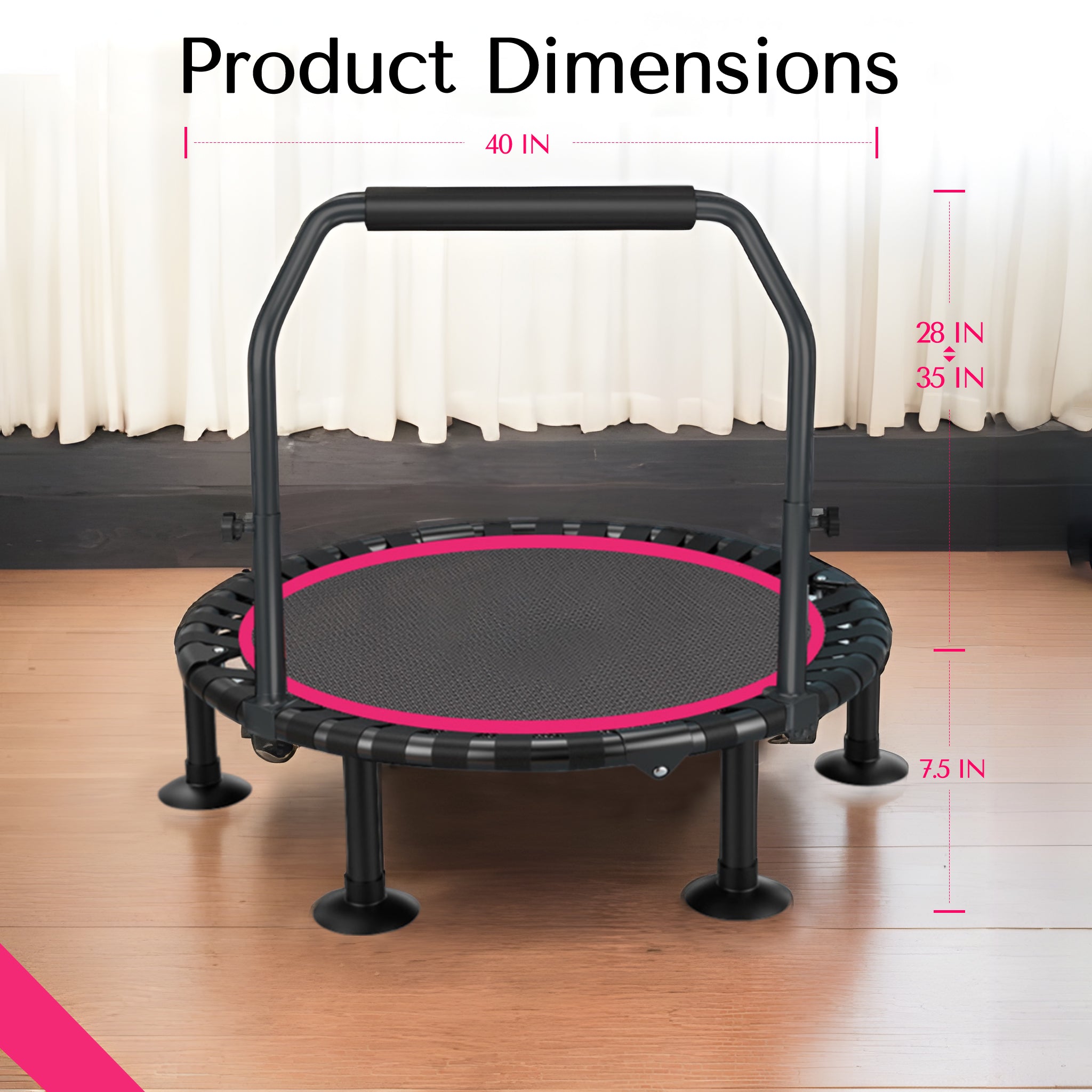 DeerRun® 40" Foldable Mini Trampoline Max Load 330lbs