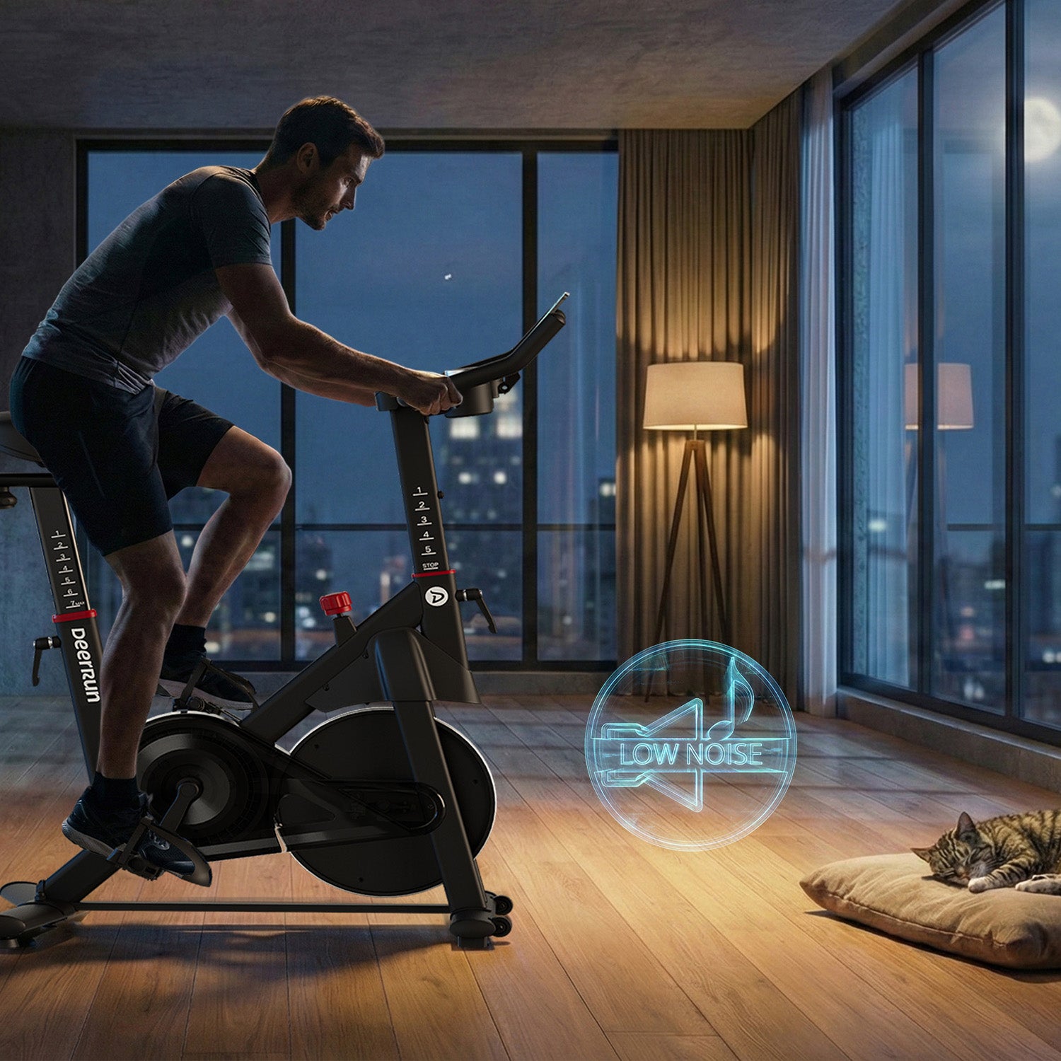 DeerRun S500 PM 25-level Magnetic Resistance Indoor Smart Bike with One-Way Bearing System
