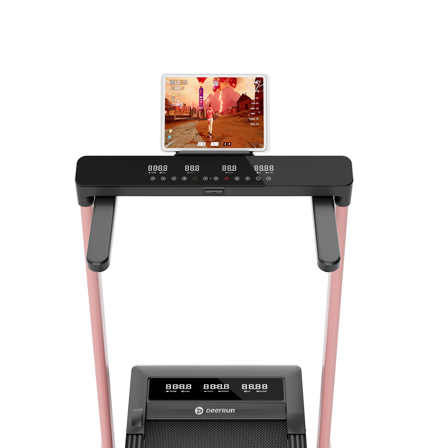DeerRun Z10 Pro Muse Type 2 in 1 Foldable Treadmill with Remote Control, 12% Auto Incline, Pink