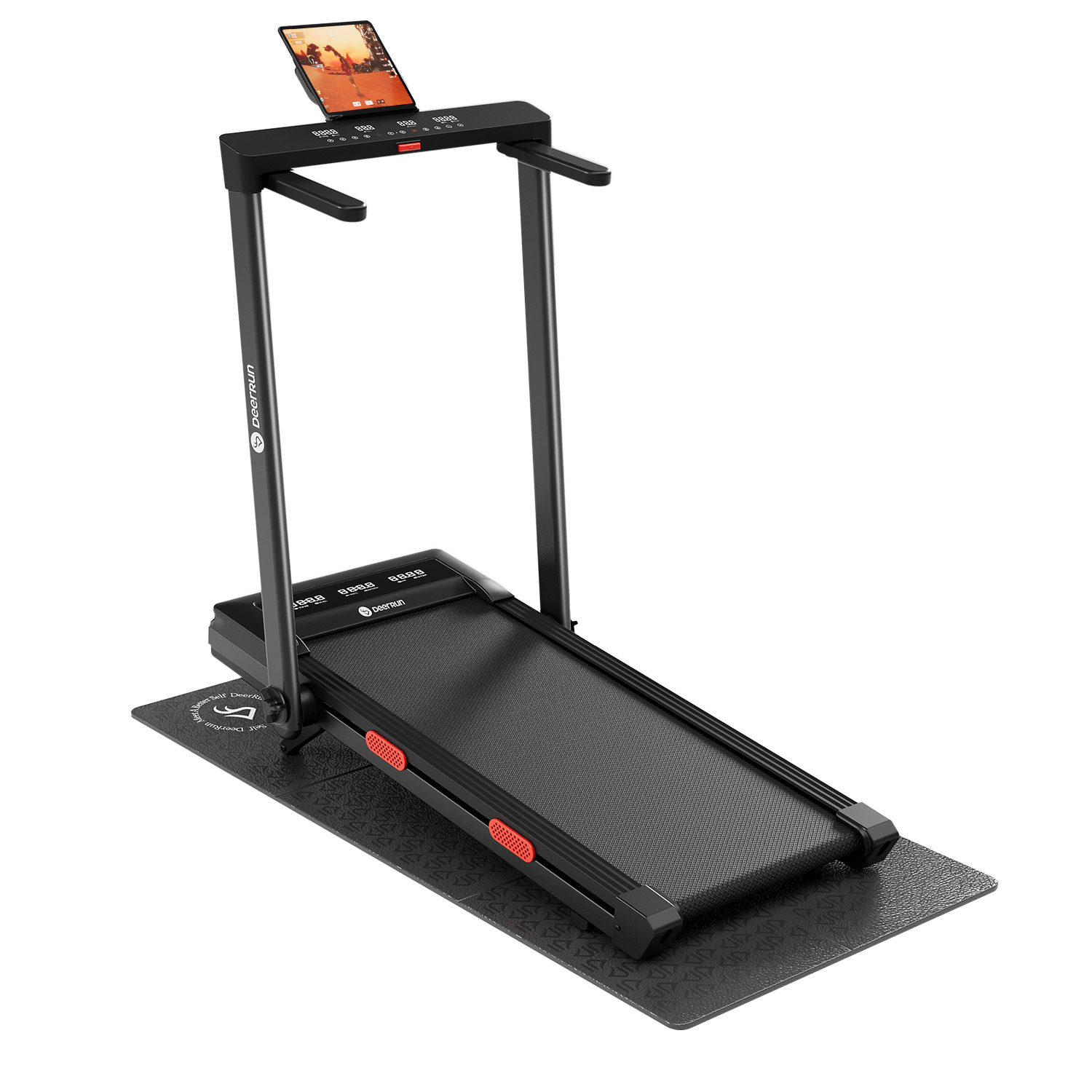 DeerRun Z10 Pro Muse Type 2 in 1 Foldable Treadmill with Remote Control, 12% Auto Incline - Black