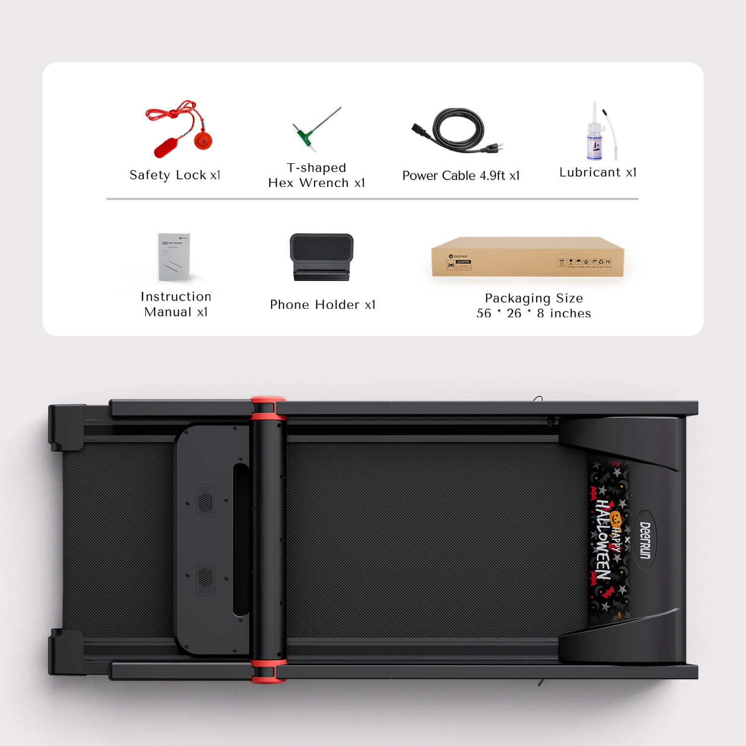 DeerRun＆Halloween Haunted Tagger Folding smart treadmill with Incline - only sold on the official website