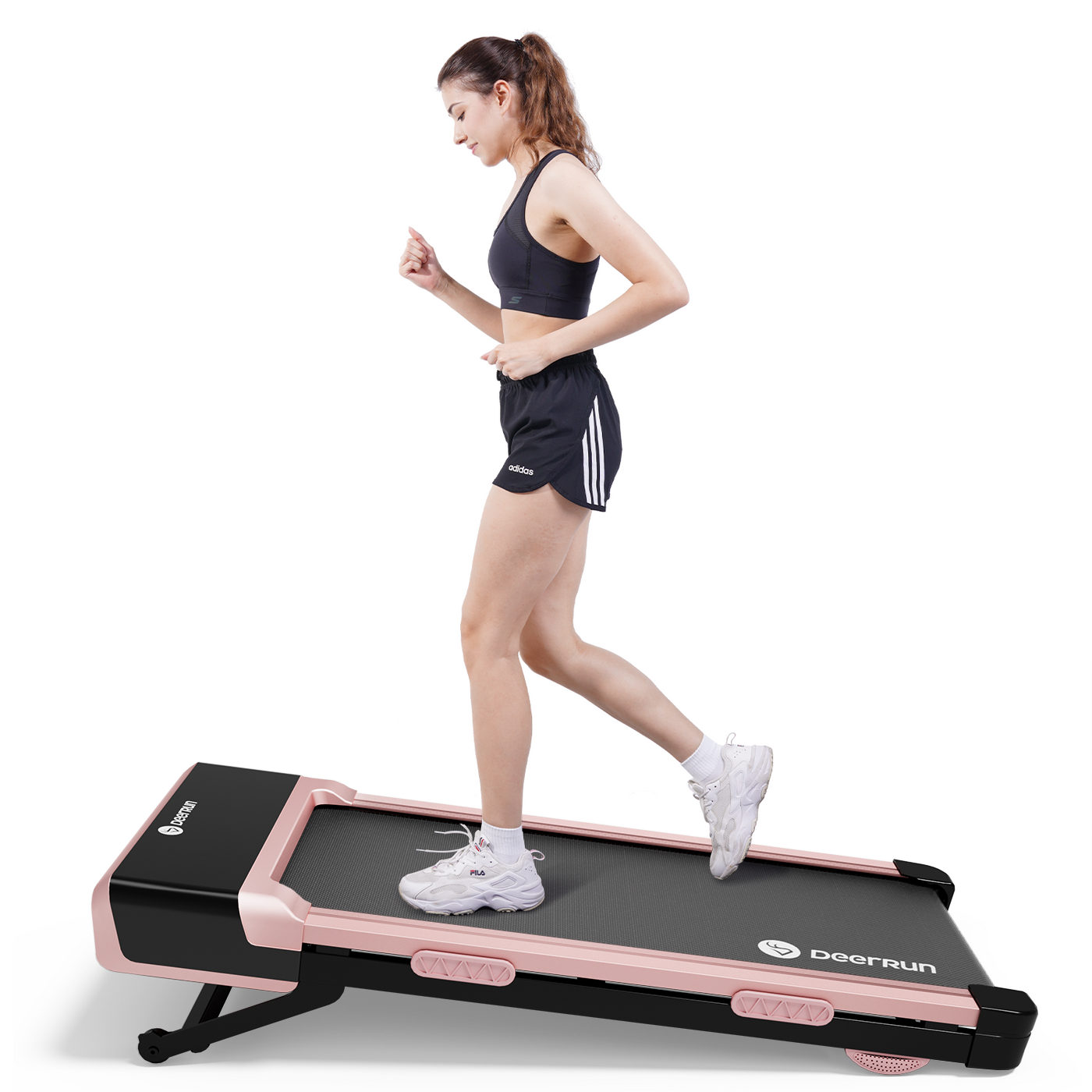 DeerRun Z10 12% Auto Incline Smart Walking Pad Treadmill with remote control-Pink