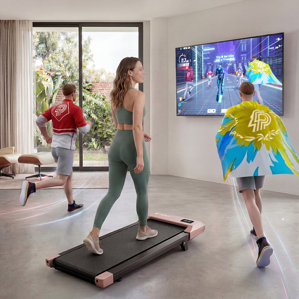 DeerRun Q2 Urban Smart Walking Pad with 7% Incline Treadmill Remote Control Rose Gold