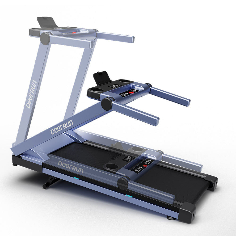 DeerRun A1 Pro Folding Smart Treadmill with 6% Incline Blue | 10 MPH, 350 lbs