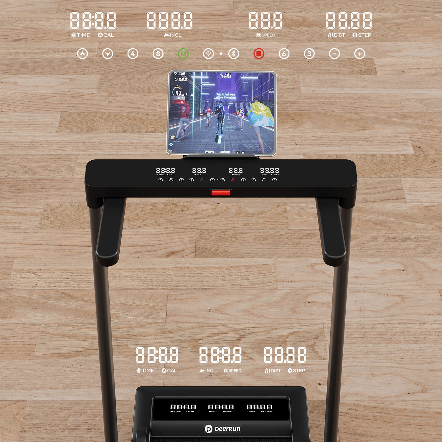 DeerRun Z10 Pro Muse Type 2 in 1 Foldable Treadmill with Remote Control, 12% Auto Incline