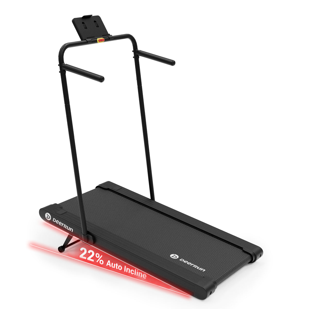 DeerRun Sleek R1 with Handrail  22% Auto Incline Walking Pad for Cardio Training