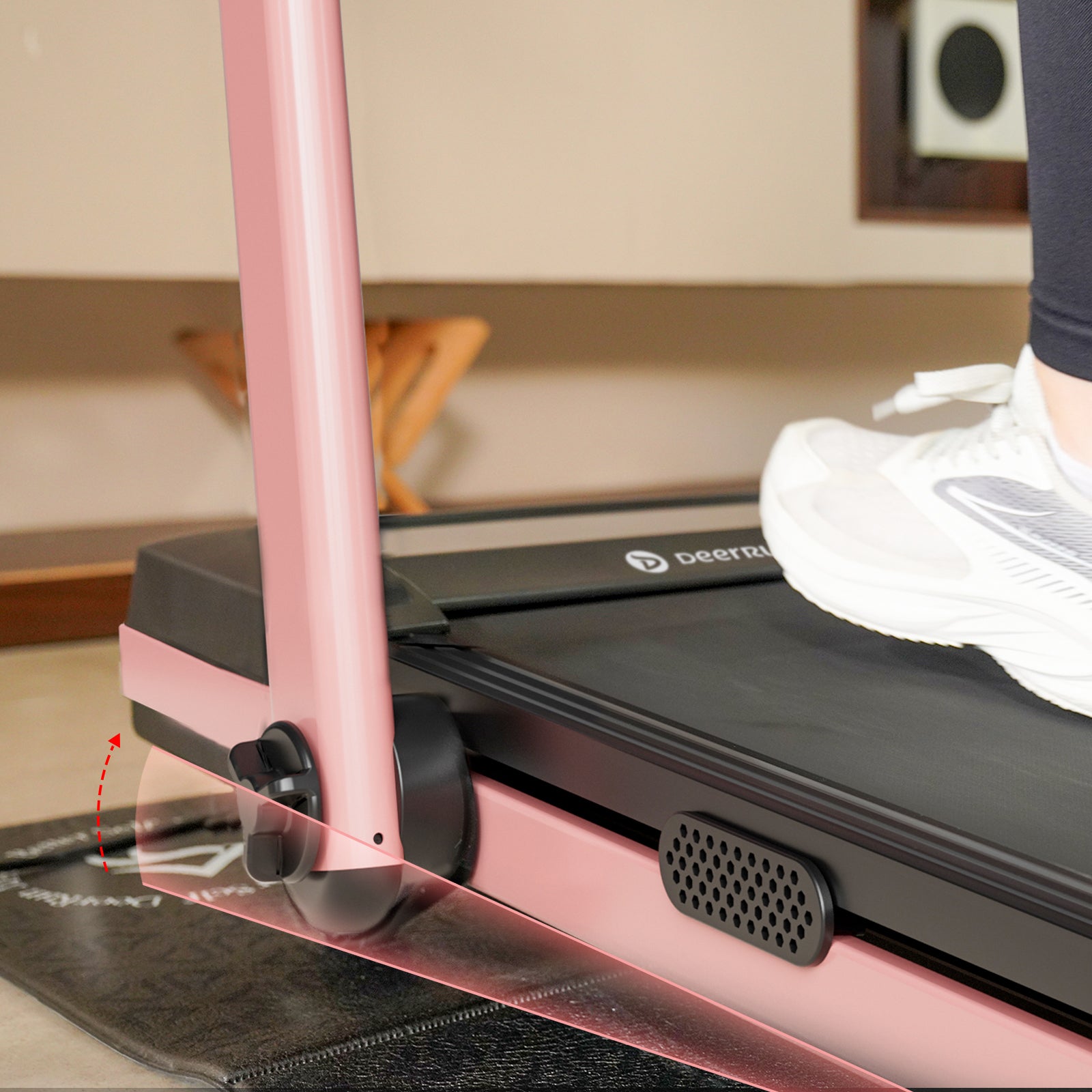 DeerRun Z10 Pro Muse Type 2 in 1 Foldable Treadmill with Remote Control, 12% Auto Incline, Pink