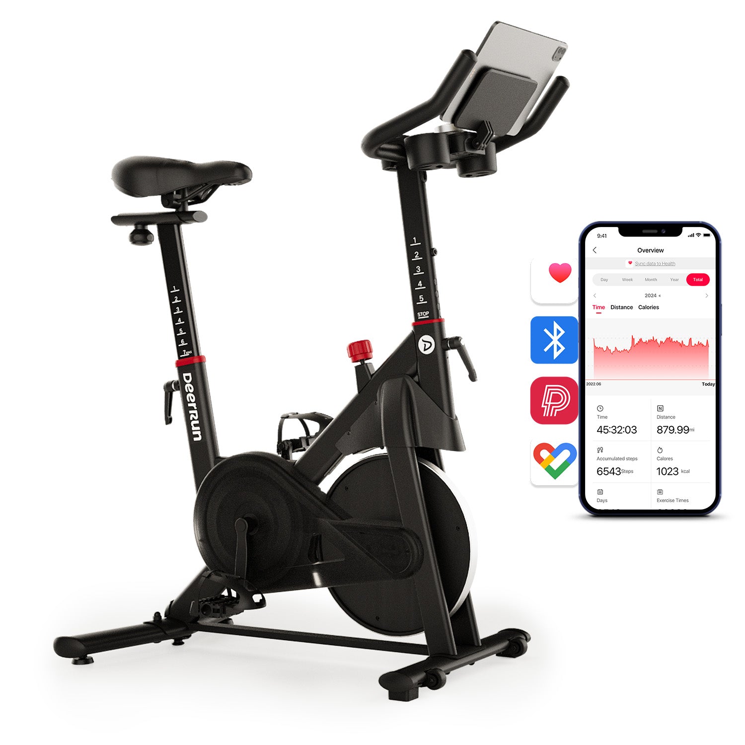 DeerRun S500 PM 25-level Magnetic Resistance Indoor Smart Bike with One-Way Bearing System