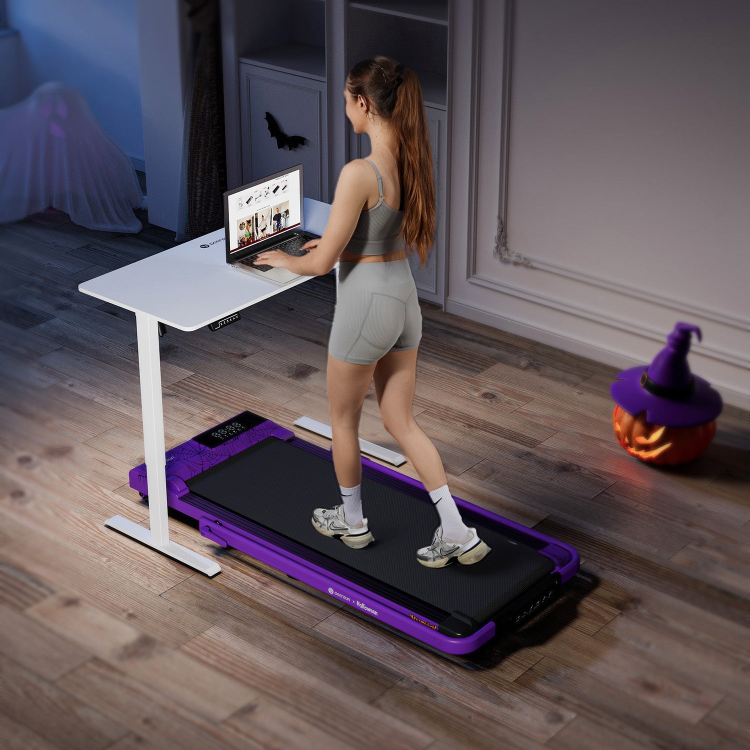 2025 Halloween Limited Edition Smart Foldable Treadmill Purple Cobweb | The Perfect Gift for Family Health