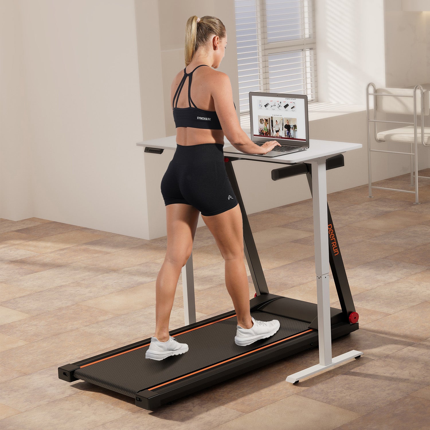 DeerRun A1 Pro Move+ Smart Foldable Treadmill with 6% Incline & NFC | 350Lbs, 10mph, Black