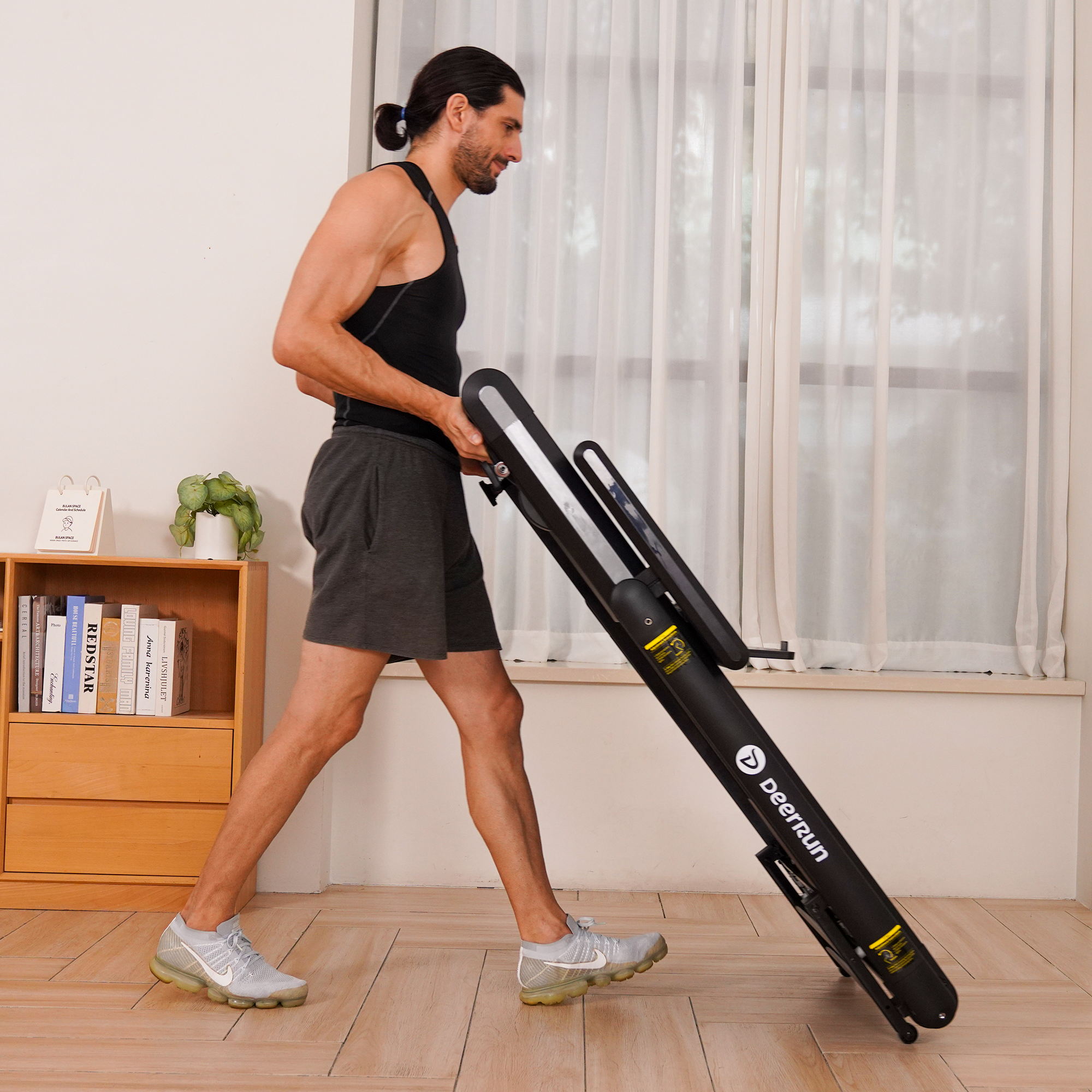 DeerRun X20 Treadmill with 15% Auto Incline Full Running Deck Treadmill Support Bluetooth & Remote Wireless Control
