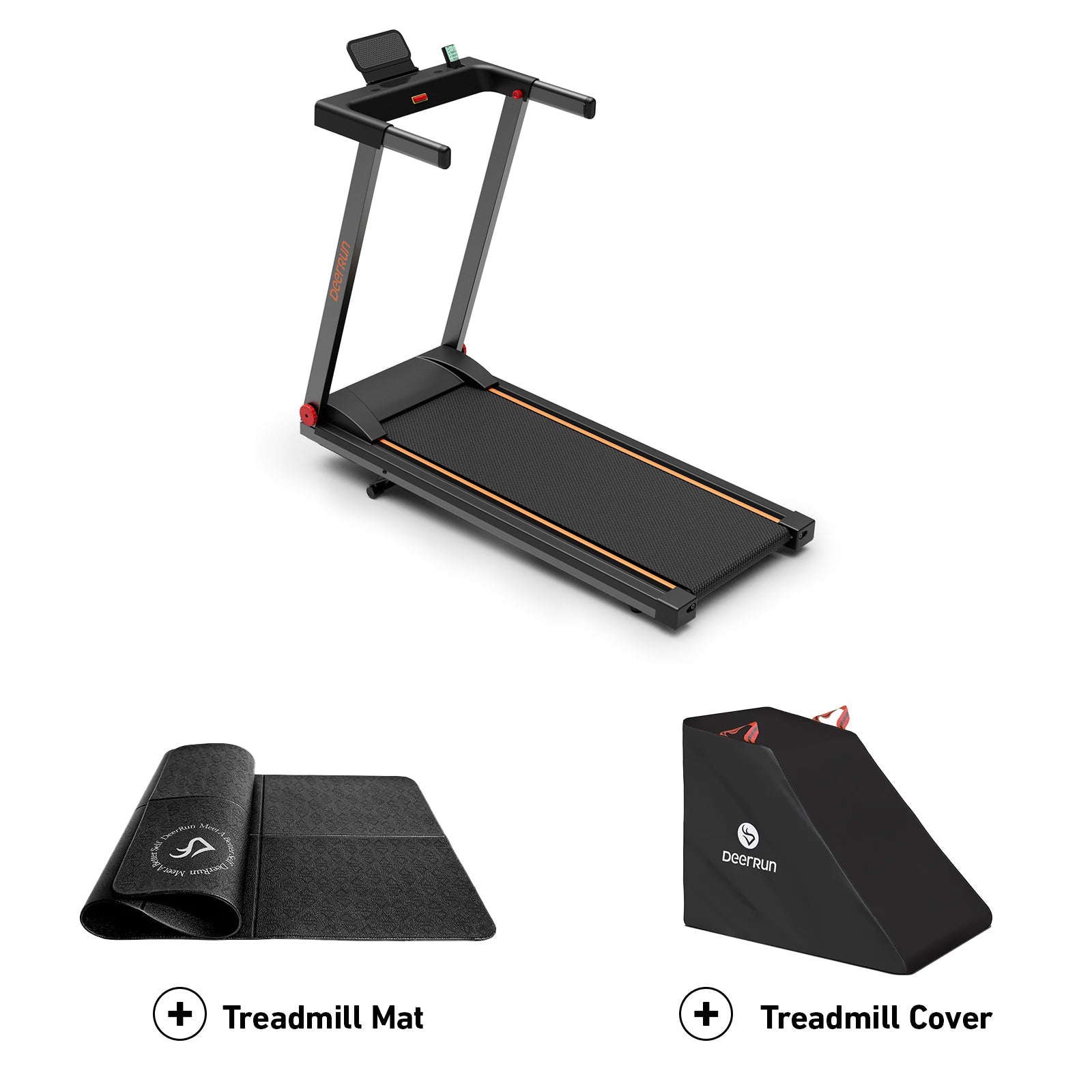 DeerRun A1 Pro Move+ Smart Foldable Treadmill with 6% Incline & NFC | 350Lbs, 10mph, Black