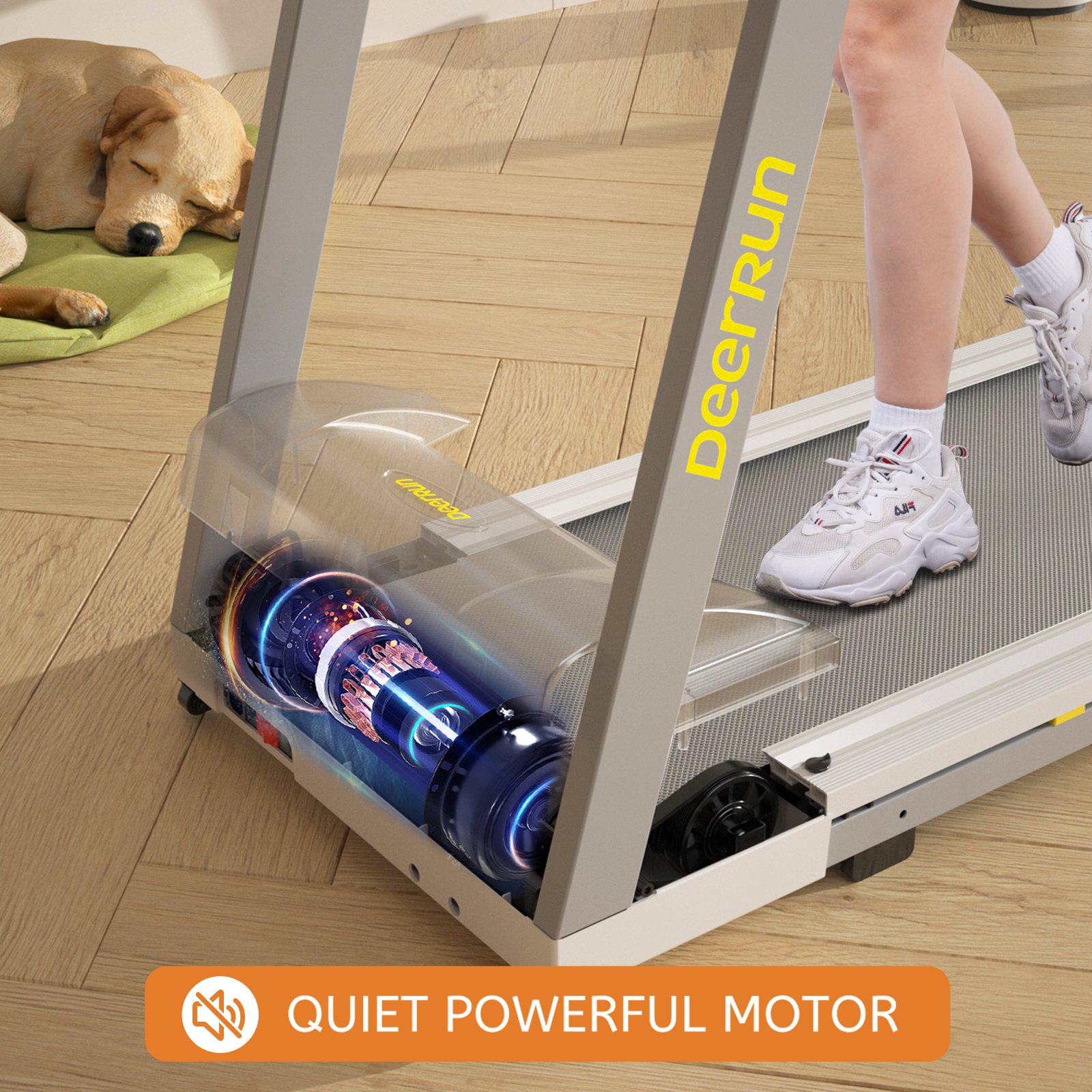 DeerRun A1 Folding Smart Treadmill 0% Incline Bluetooth App & Wireless Remote Control