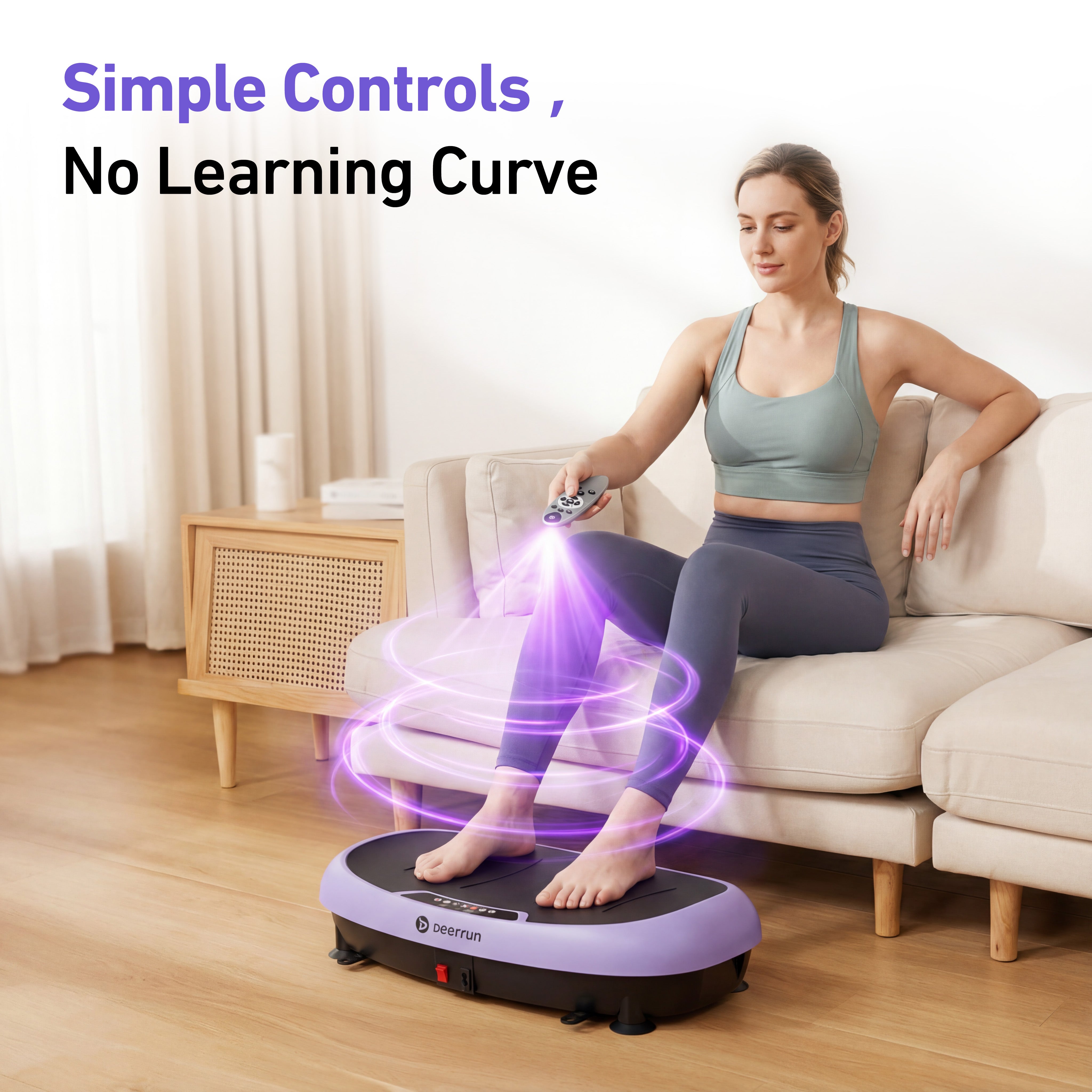 DeerRun® High-Power Full‑Body Vibration Plate Workout, 440lbs