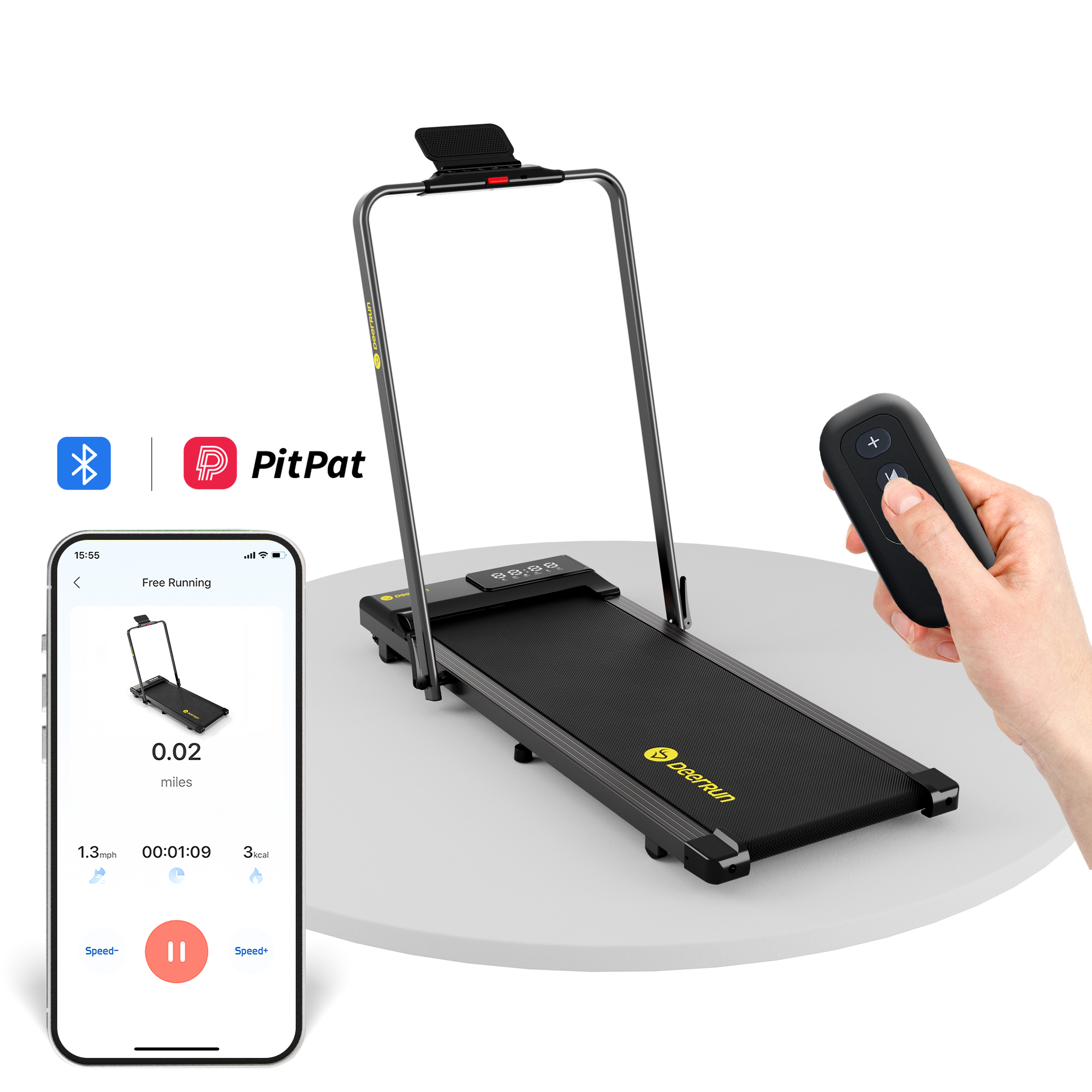 DeerRun A5 PRO Vitality – 2025 Smart 2-in-1 Foldable Treadmill, Upgraded Chip & NFC Support | 7.5mph, 300Lbs