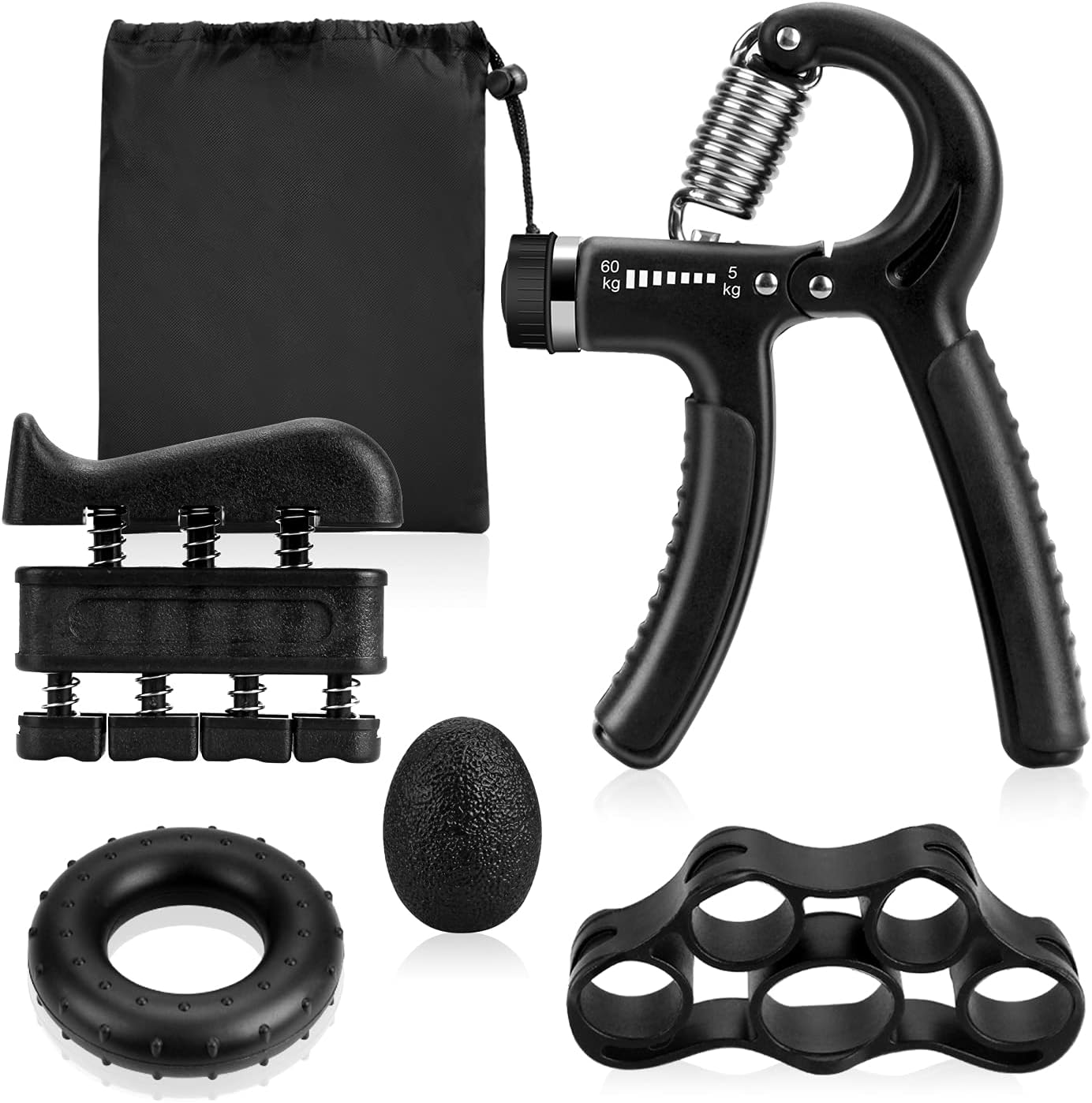 Hand Grip Exerciser Strengthener (5 Piece Set)