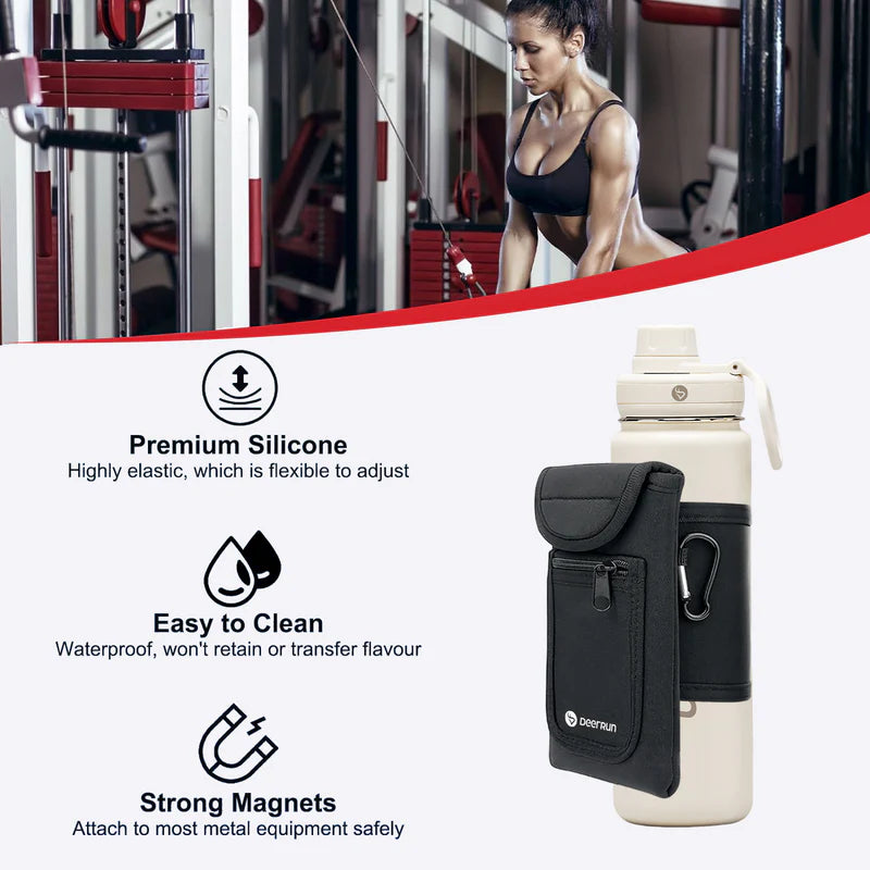 DeerRun A5 Pro Smart 2 in 1 Folding Treadmill with handrail and Sports Water Bottle & Water Bottle Sleeve Pouch