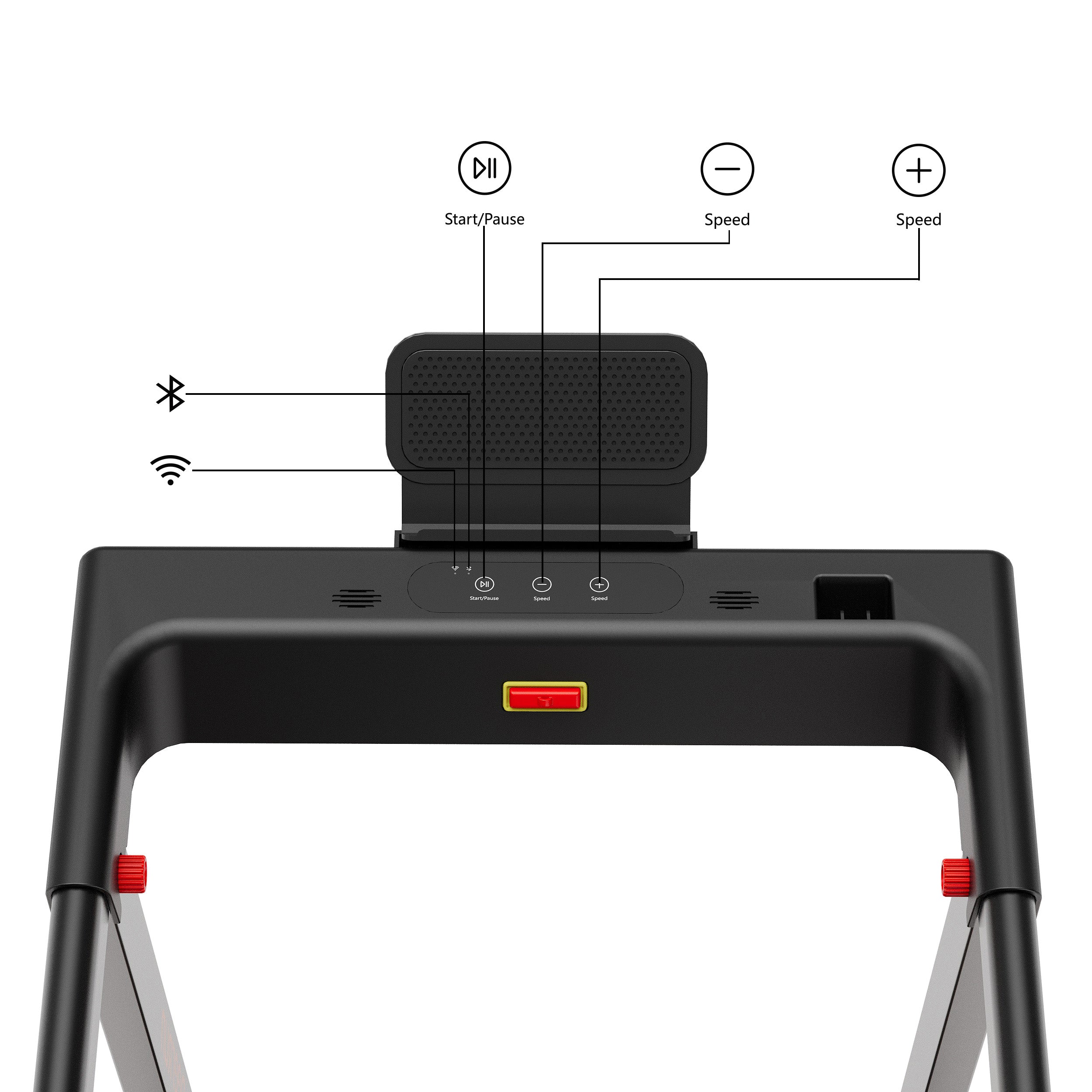 DeerRun A1 Pro Move+ Smart Foldable Treadmill with 6% Incline & NFC | 350Lbs, 10mph, Black