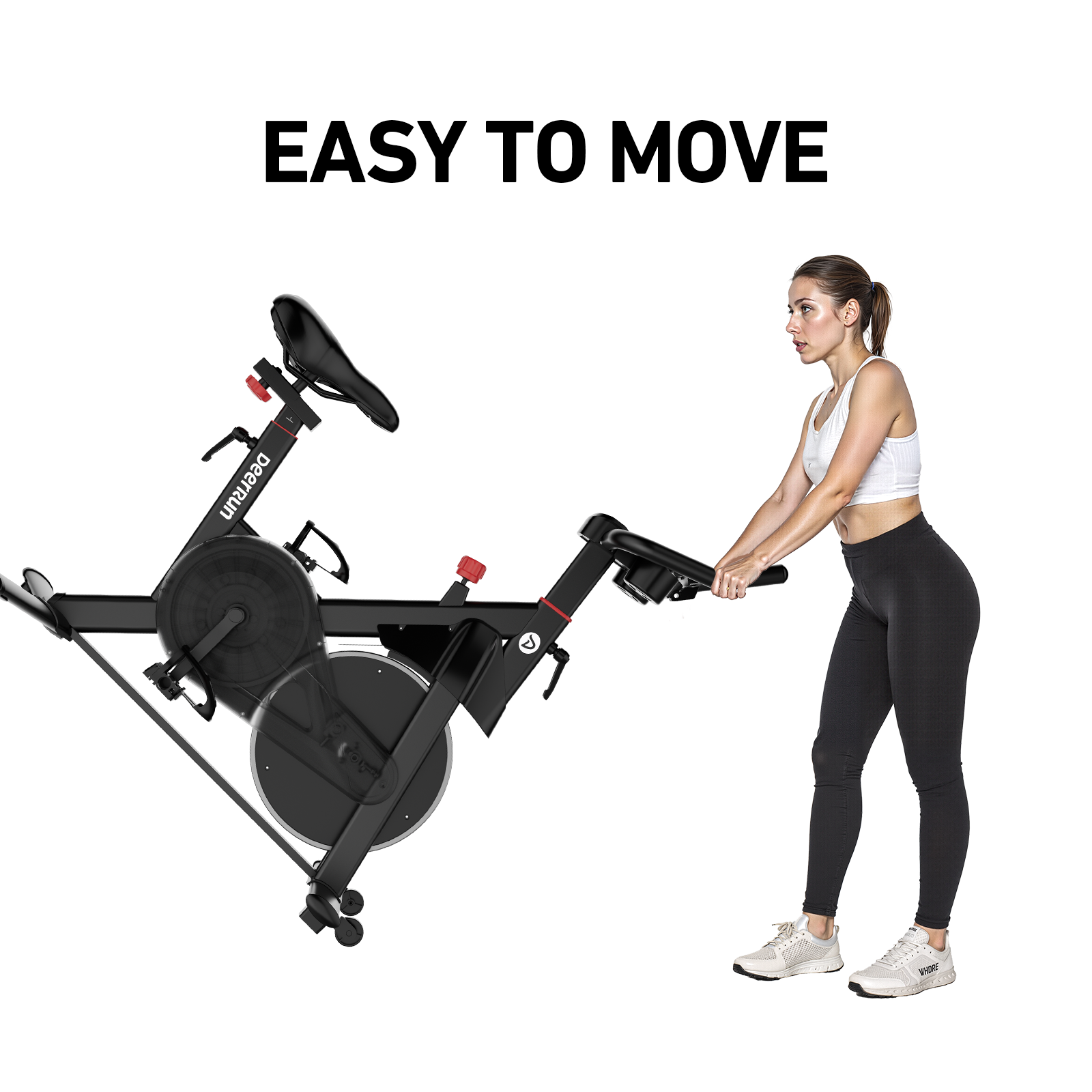 DeerRun S500 Pro King Size Indoor Bike for Tall Riders 32 Resistance, LED Screen