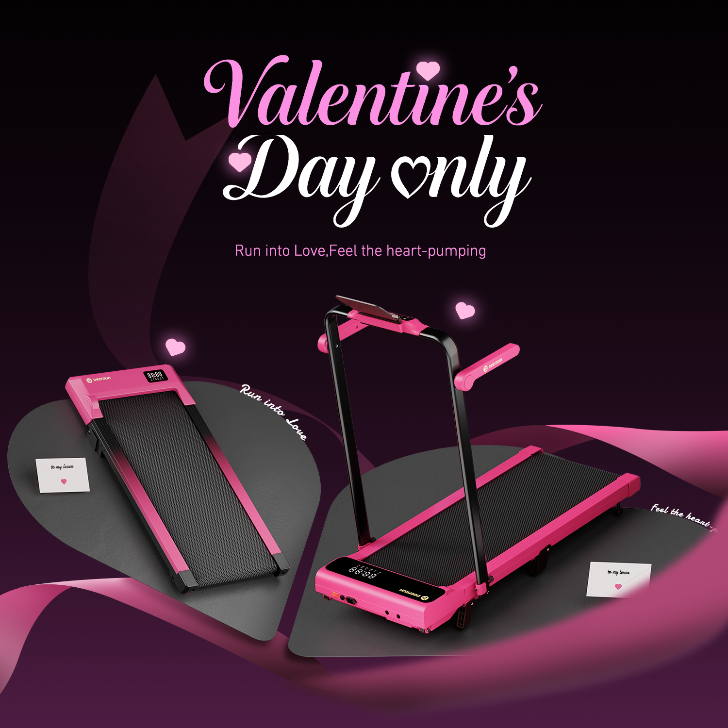 Valentine's Gift 7% Incline Under-Desk Walking Pad Treadmill - Black Pink