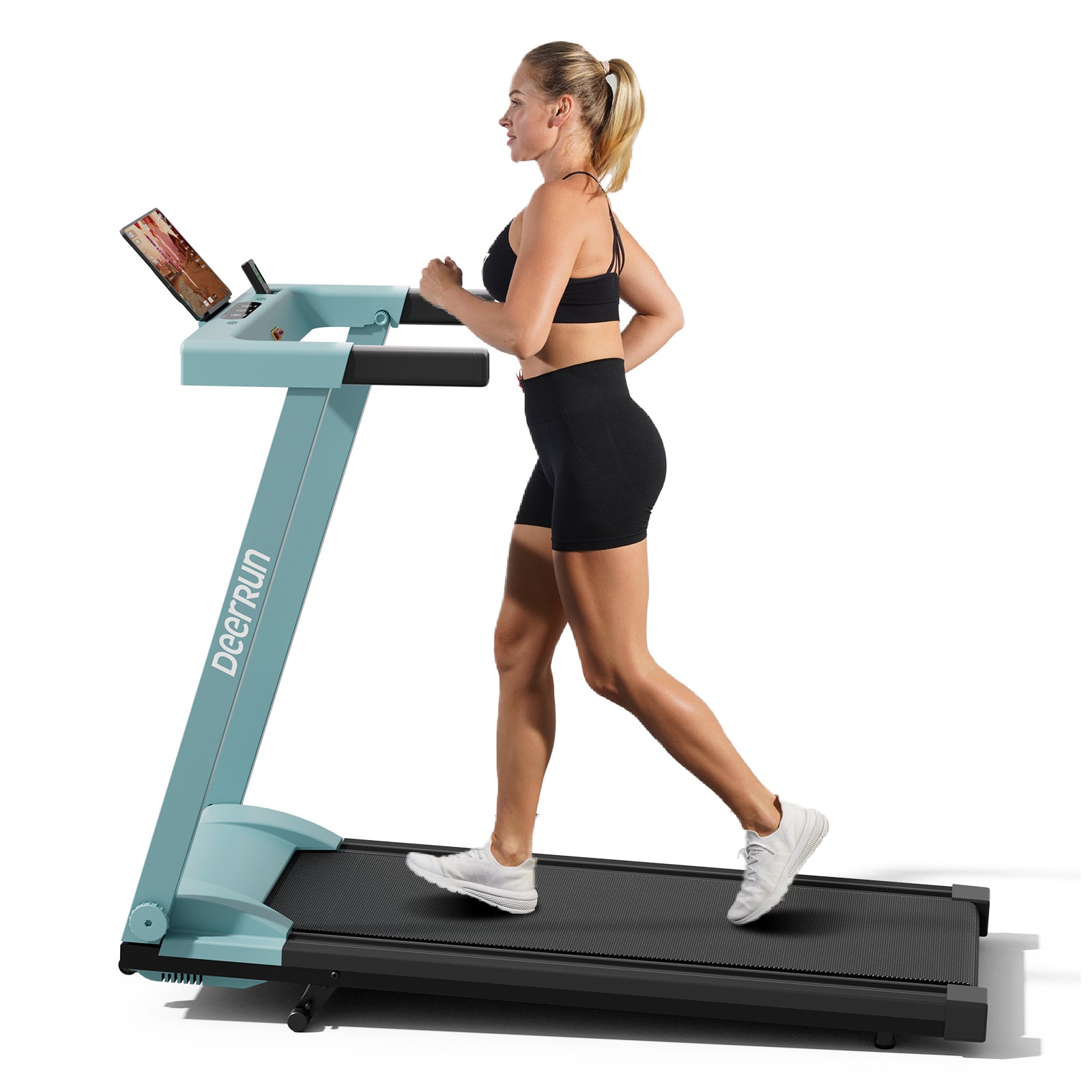 DeerRun All-New 2026 A1 Pro Move+  6% Incline Foldable Treadmill——Upgraded Chip & NFC Support | 350Lbs, 10mph Mint Green
