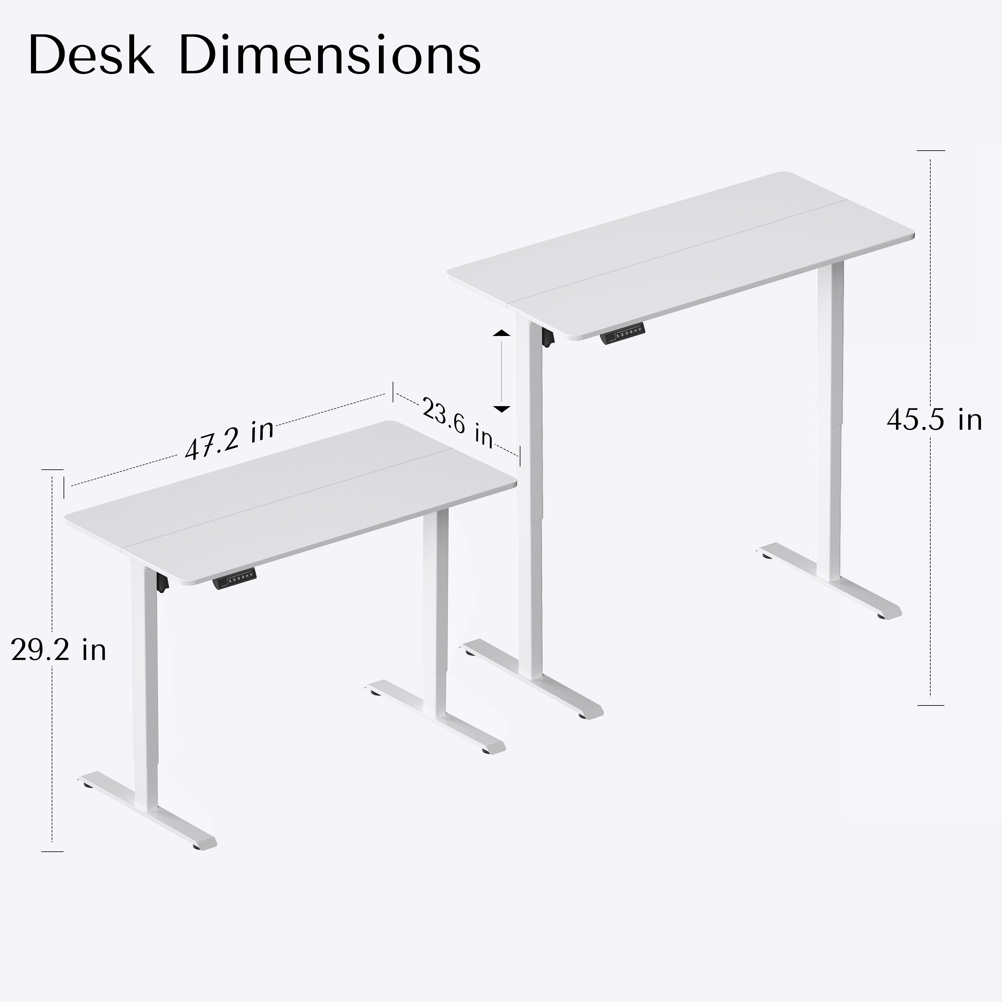 DeerRun®Electric Standing Desk, 47 x 23 Inches Height Adjustable