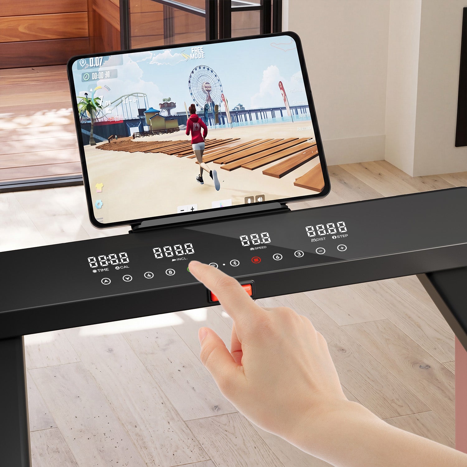 DeerRun Z10 Pro Muse Type 2 in 1 Foldable Treadmill with Remote Control, 12% Auto Incline, Pink